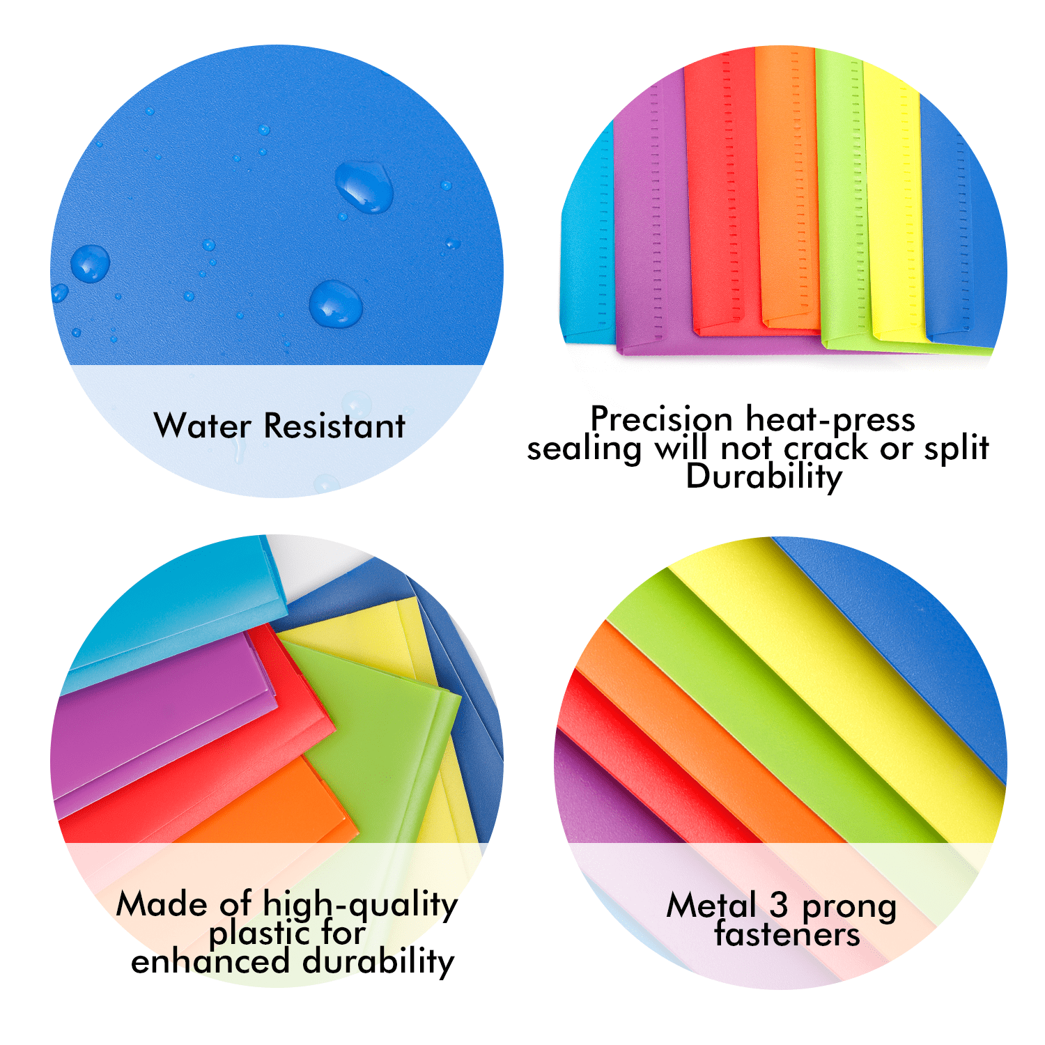 Aipker Plastic Folders with Pockets and Business Card Slots, 3 Hole Punched, Set of 7 Pack