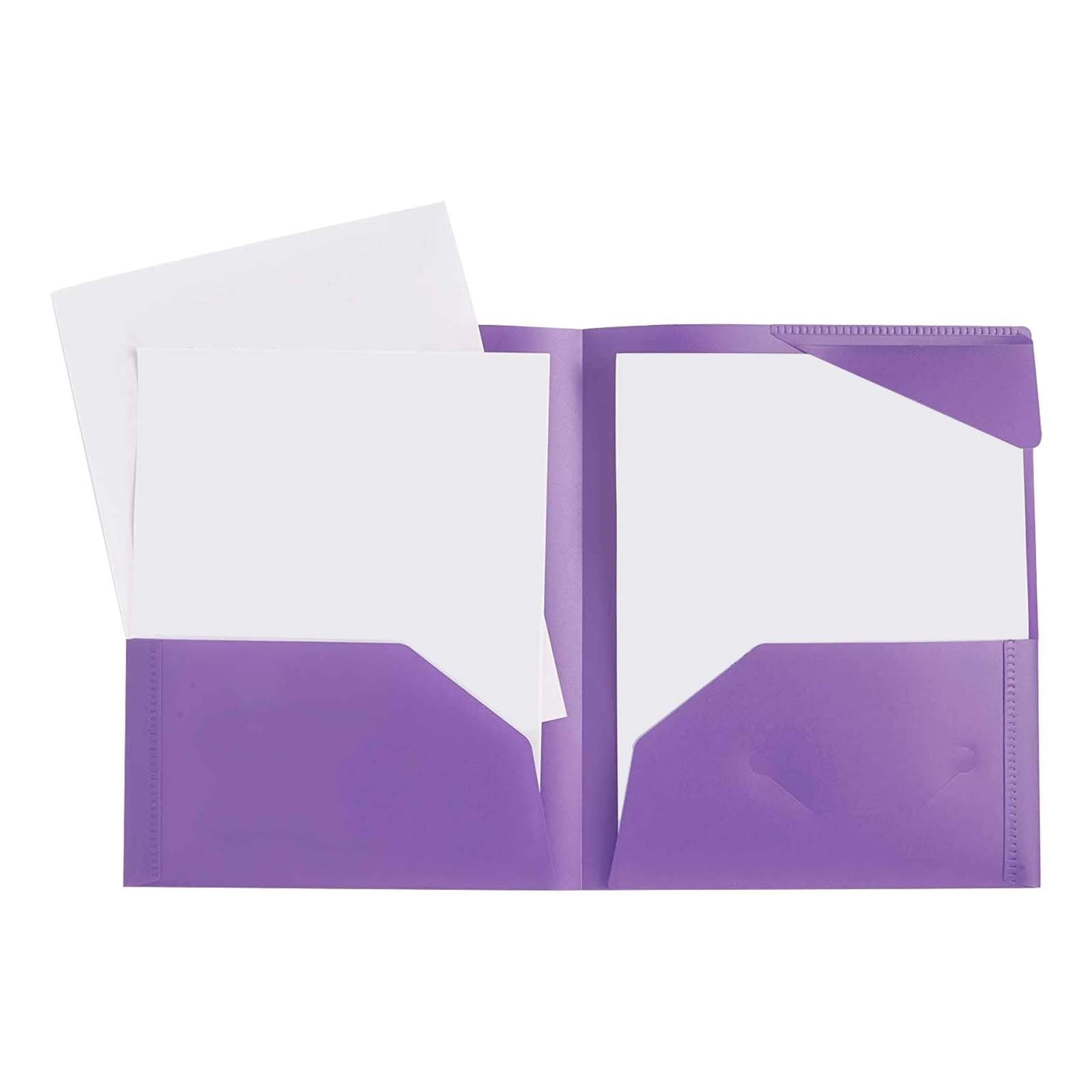 1Pocket Folders, Plastic Portfolio, Folder for and Office, 2-Pocket Paper Organizer, 3 Hole Punch, Letter Size, Asst Colors (Blue,Yellow,Green,Purple,Red,Orange),18.9*11.8''(Red)