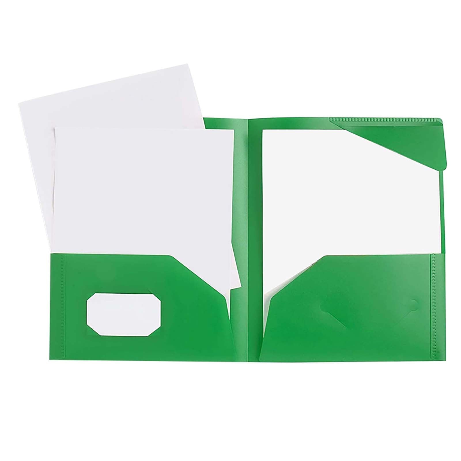 1Pocket Folders, Plastic Portfolio, Folder for and Office, 2-Pocket Paper Organizer, 3 Hole Punch, Letter Size, Asst Colors (Blue,Yellow,Green,Purple,Red,Orange),18.9*11.8''(Red)