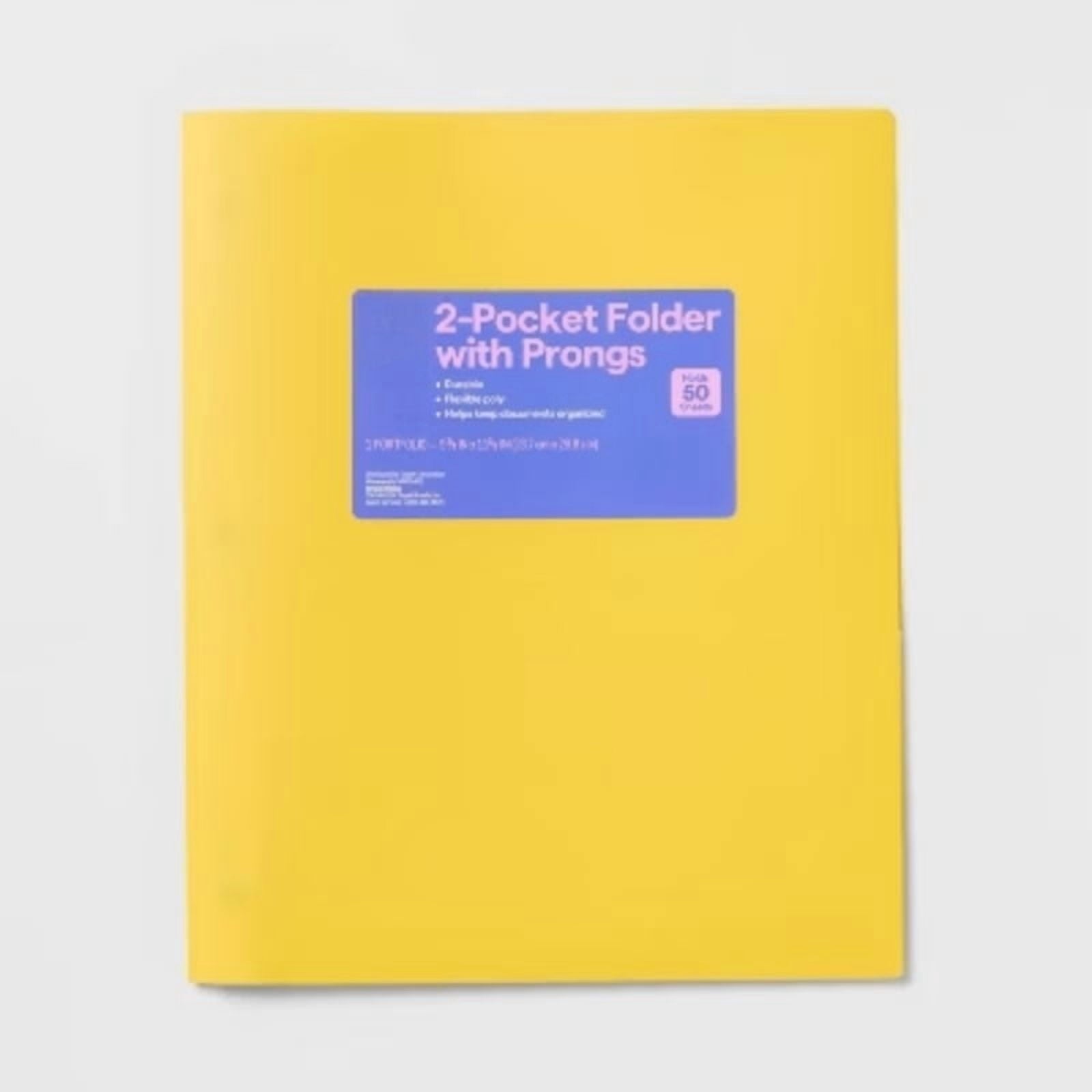 2 Pocket Plastic Folder with Prongs