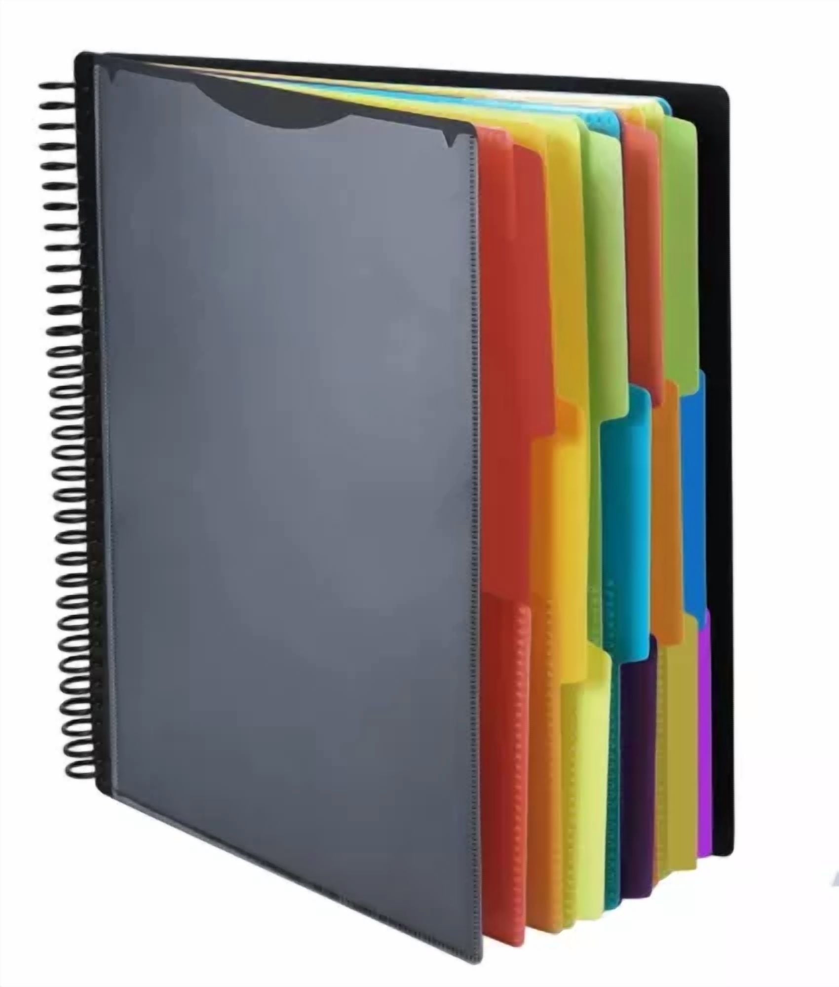 24 Pocket Plastic Folders With Pockets, 12 Colors Multi Pocket Folder Binder ...