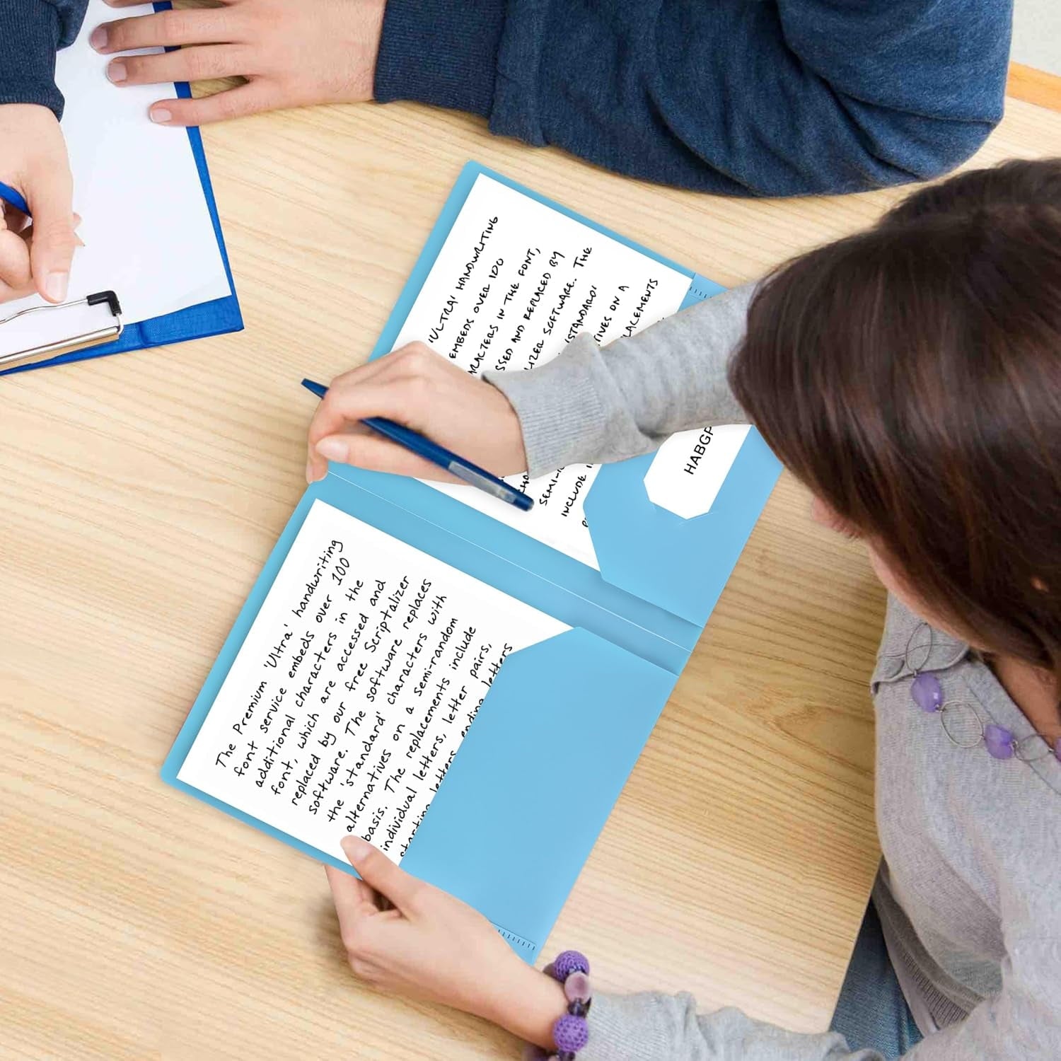 6 Pack Colored File Folders with Pockets and Business Card Holder, Pastel Decorative Pocket Folders for Documents, Cute Plastic Folders for Filing Cabinet, School, Office, Resume Portfolio