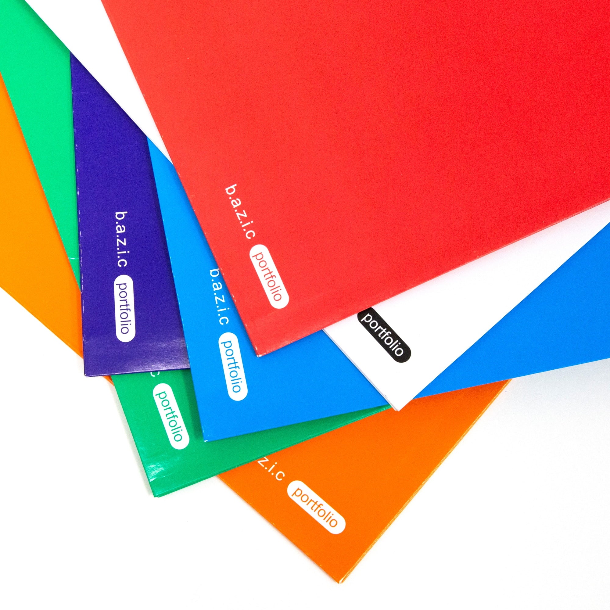 BAZIC 2 Pockets Paper Folder 3-Prong Fastener Clip, Laminated Portfolio 48-Pack