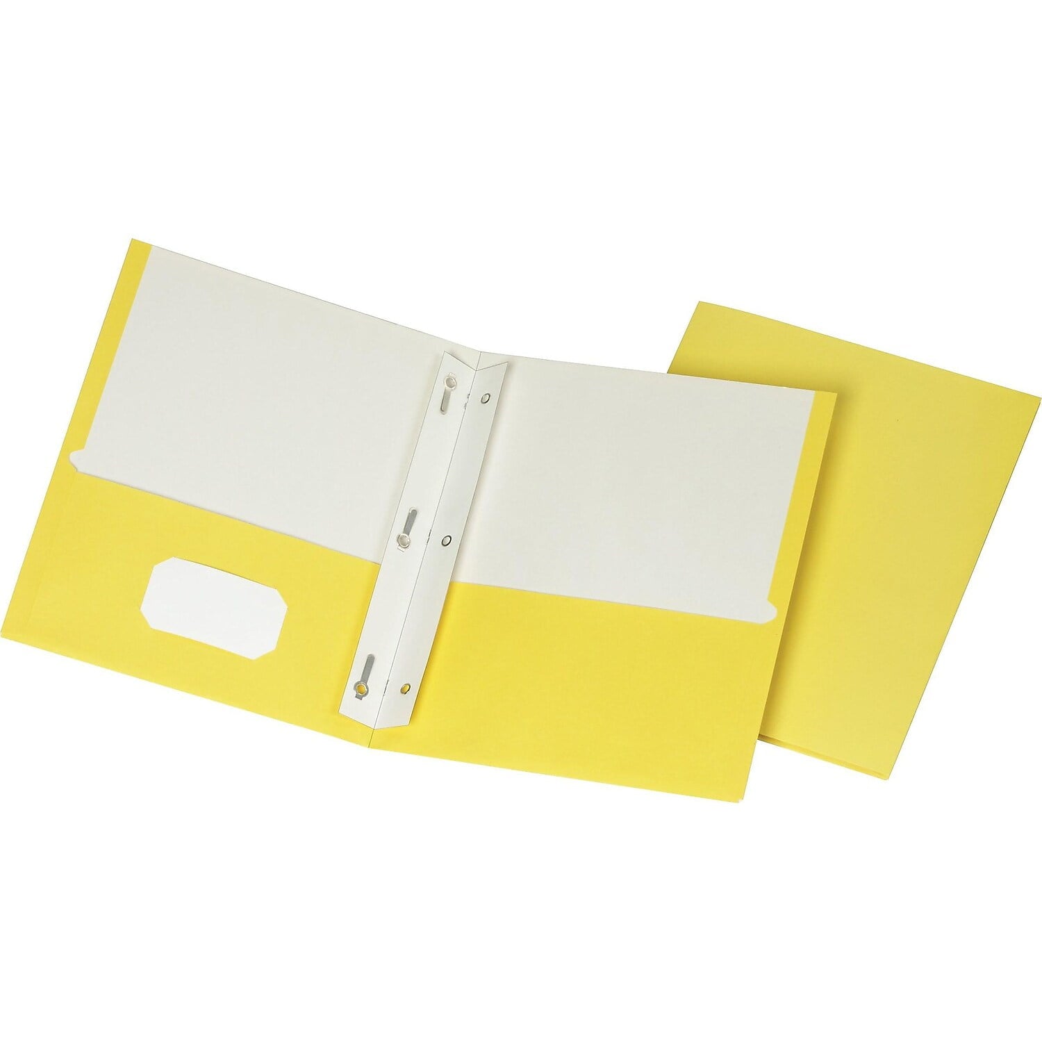 Staples School Grade 2 Pocket Folder with Fasteners Yellow 25/Box 27546-CC