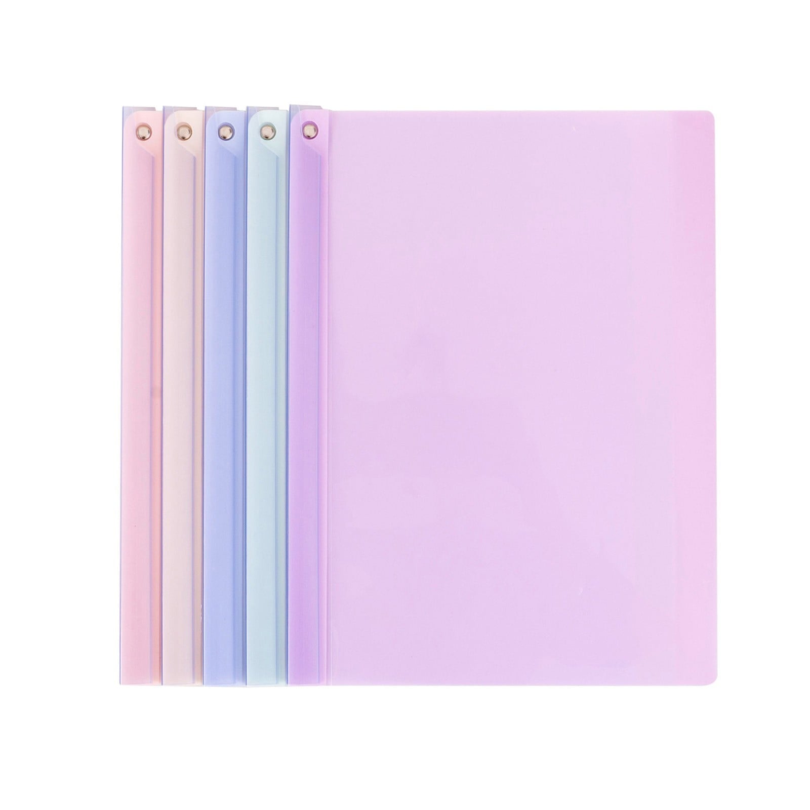 5 Folders - Pocket Folders - Plastic File Folders - 5Pcs Clear Front Report Plastic Presentation Folders Resume Portfolio Folder Paper Swivel Sliding Bar File Folder