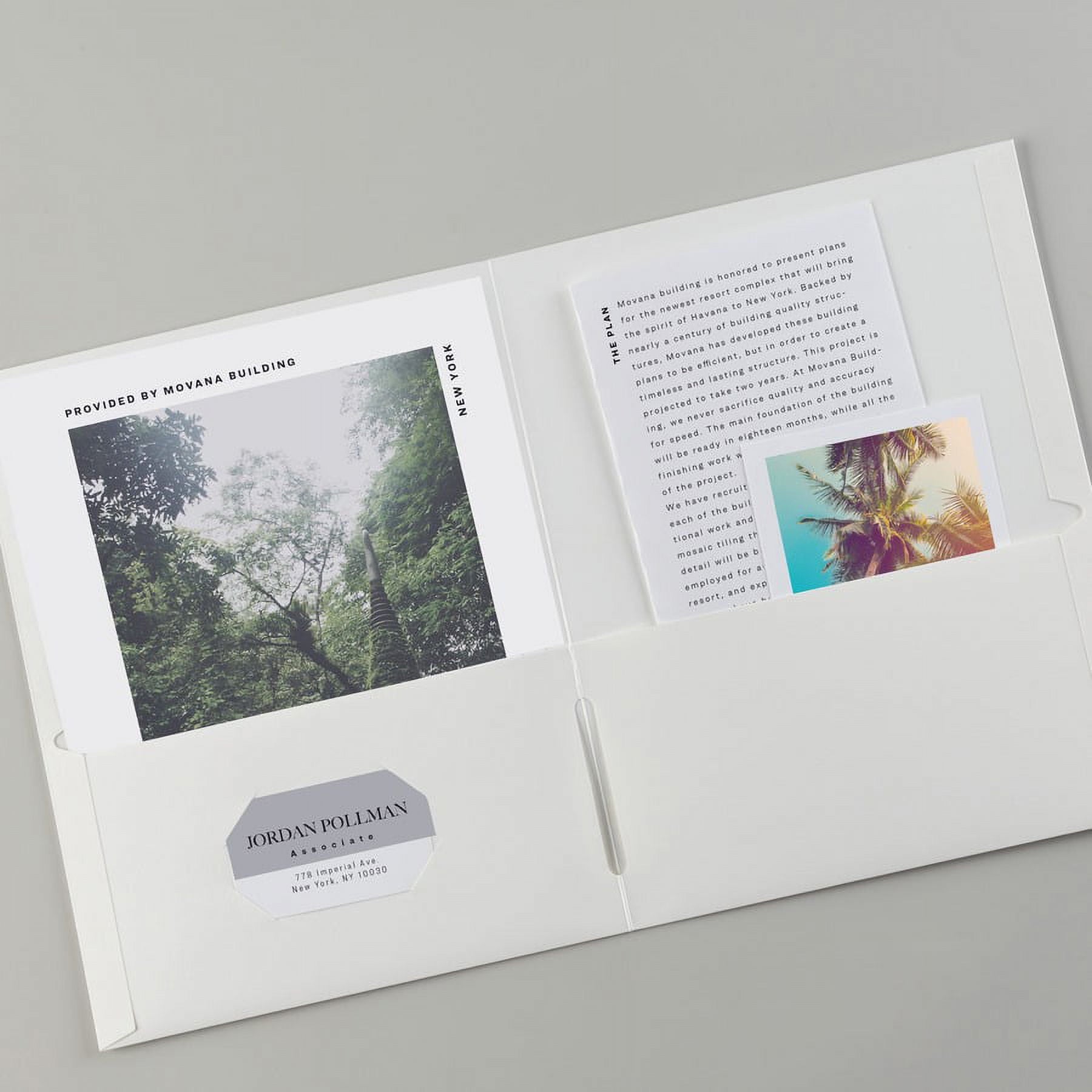 Avery® Letter Pocket Folder - 8 1/2" X 11" - 40 Sheet Capacity - 2 Internal Pocket(s) - White - 125 / Carton