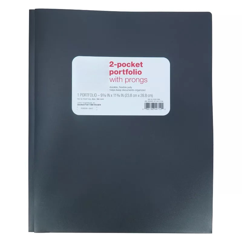 2 Pocket Plastic Folder with Prongs - ub&ub 11.38 Inches (L), 9.37 Inches (W)