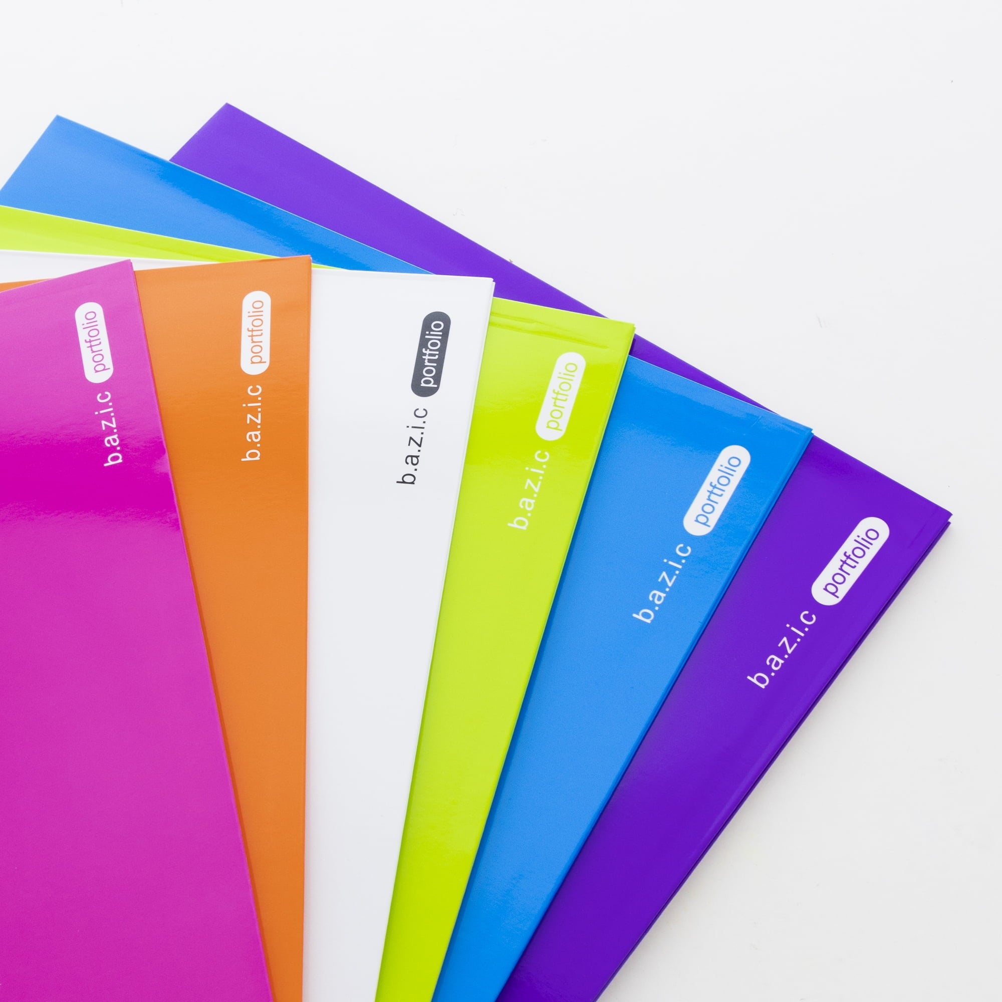 BAZIC 2 Pockets Paper Folder, Laminated Portfolio 3 Hole Punched, 6-Pack