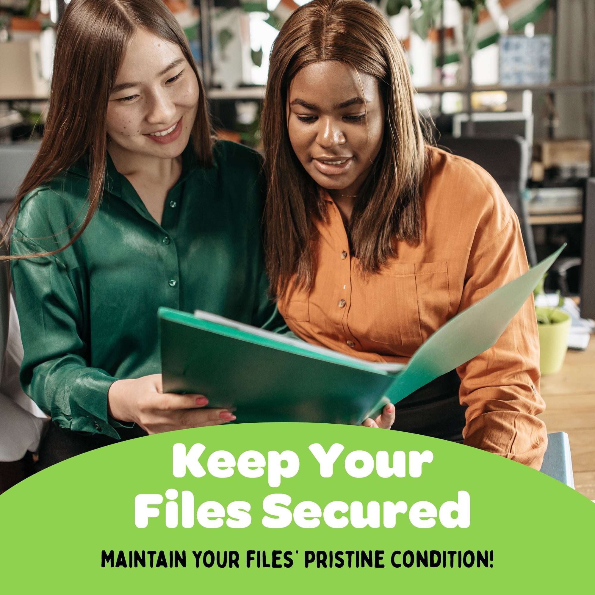 2 Pocket Multicolor Plastic Folders with Prong Fasteners, Black, Red, Green, Blue, Yellow, Orange, 6 Pack Plastic Folders