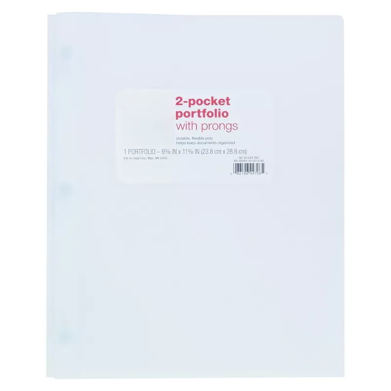 2 Pocket Plastic Folder with Prongs - ub&ub 11.38 Inches (L), 9.37 Inches (W)