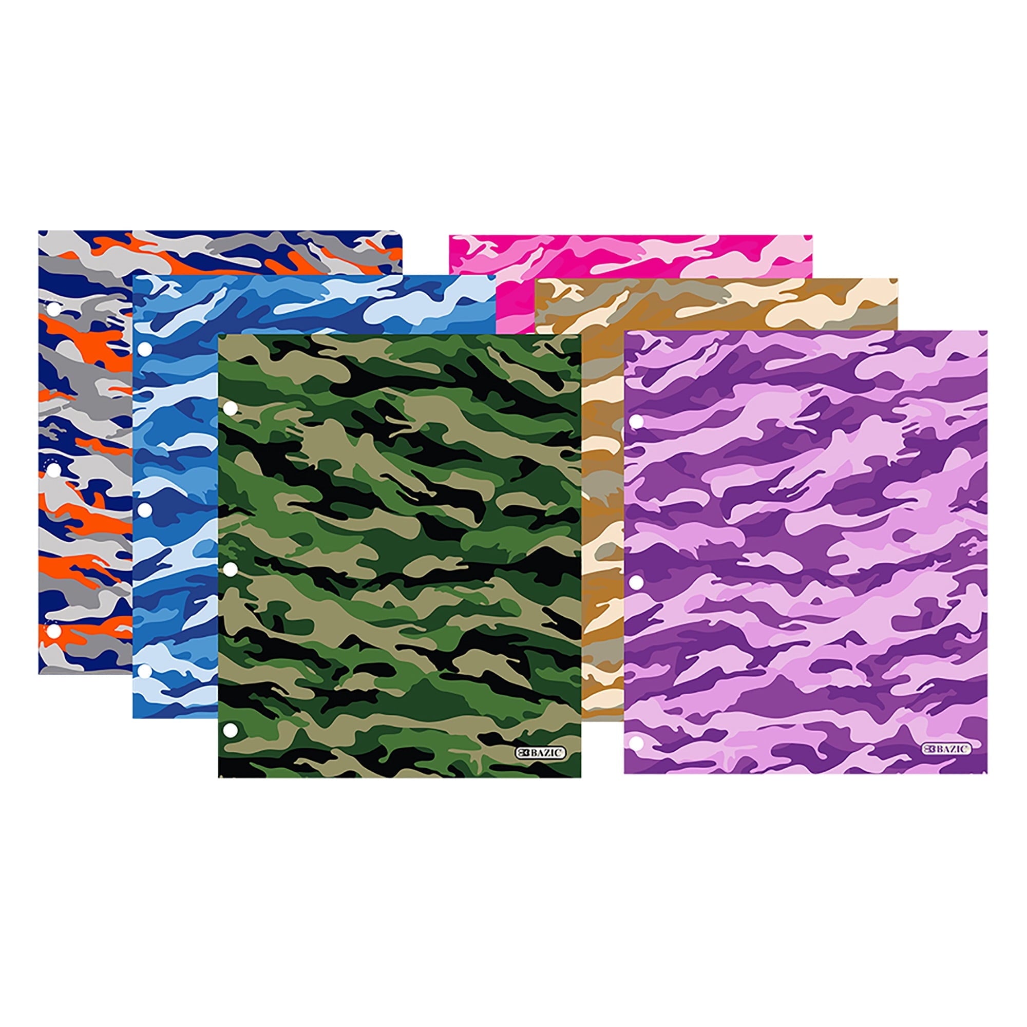 BAZIC 2 Pockets Paper Folder, Camouflage Portfolio, Document Folders, 48-Pack