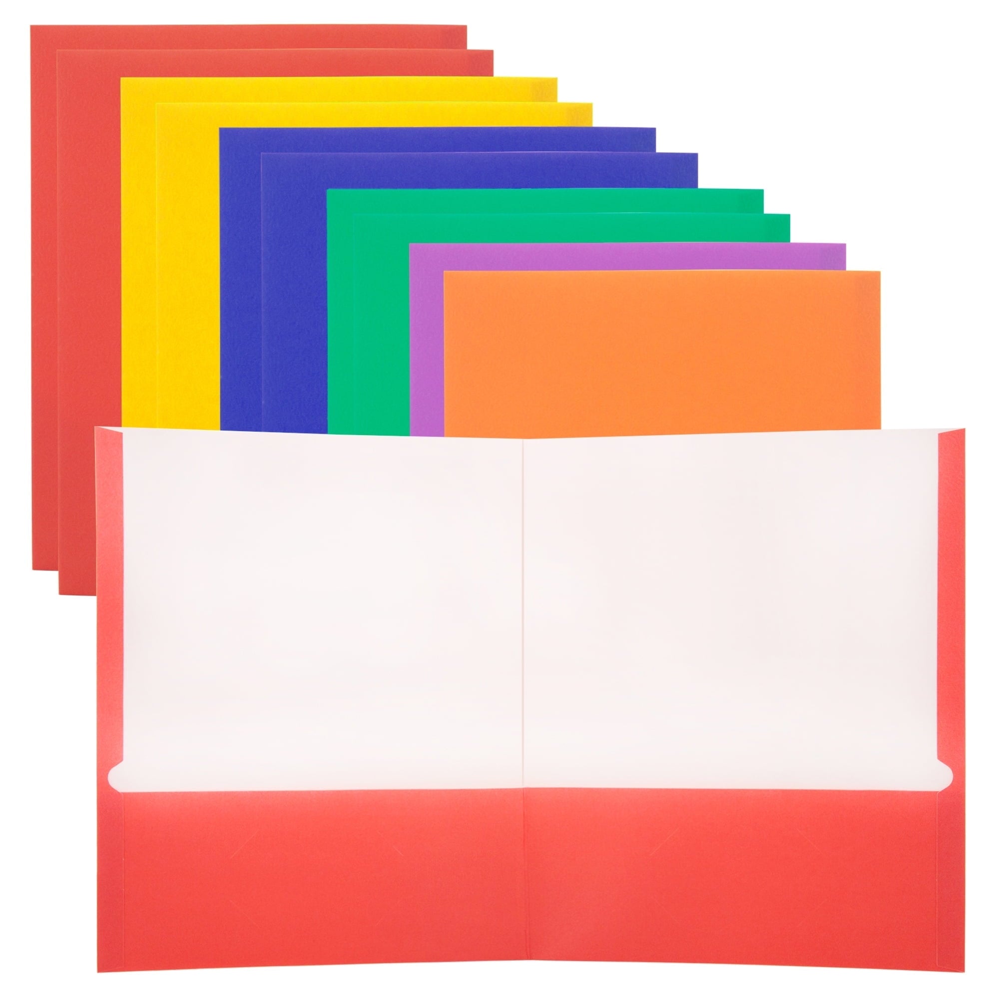 Bazic Products 306001-100 2 Pocket Paper Portfolio, Assorted Colors