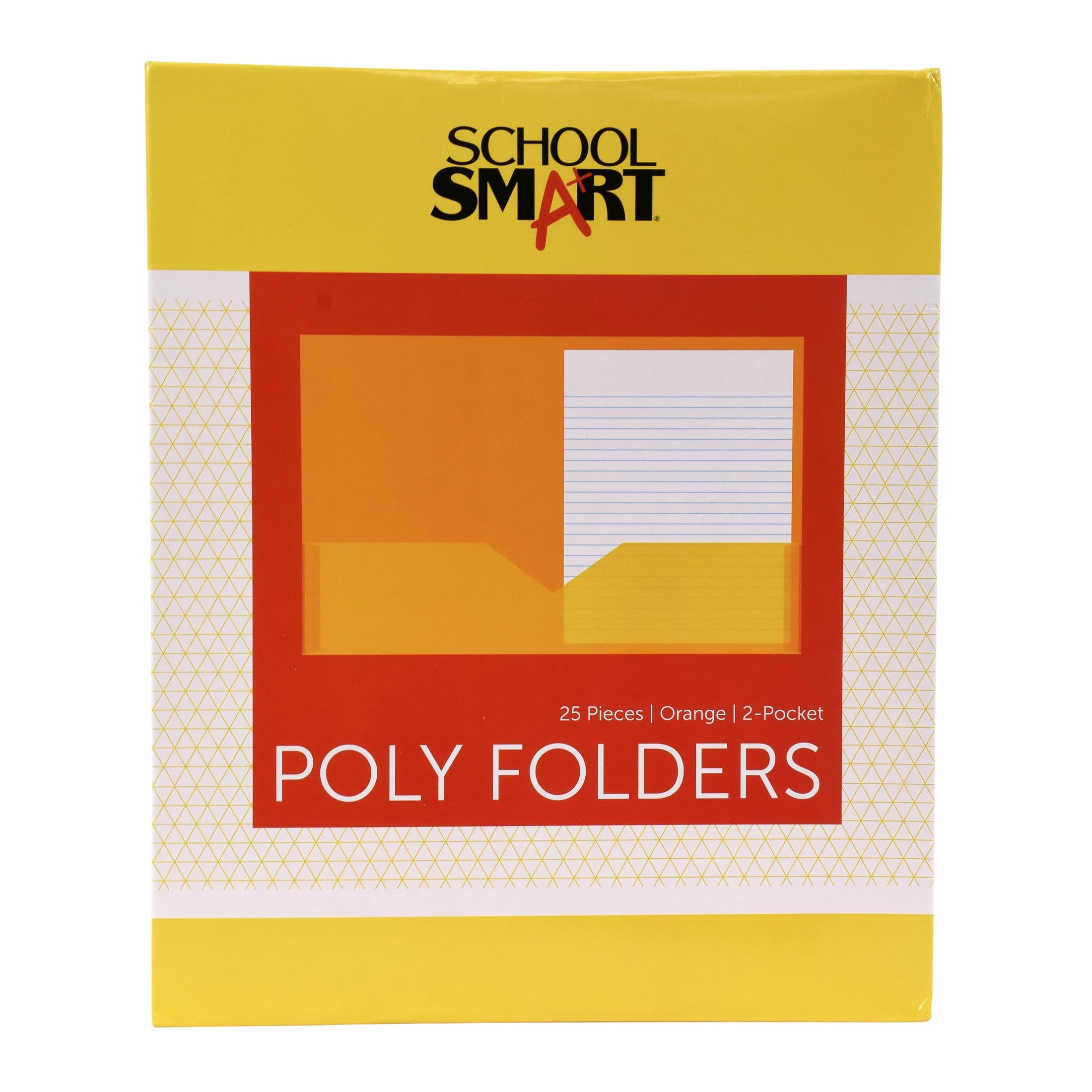 2-Pocket Poly Folders, Orange, Pack of 25
