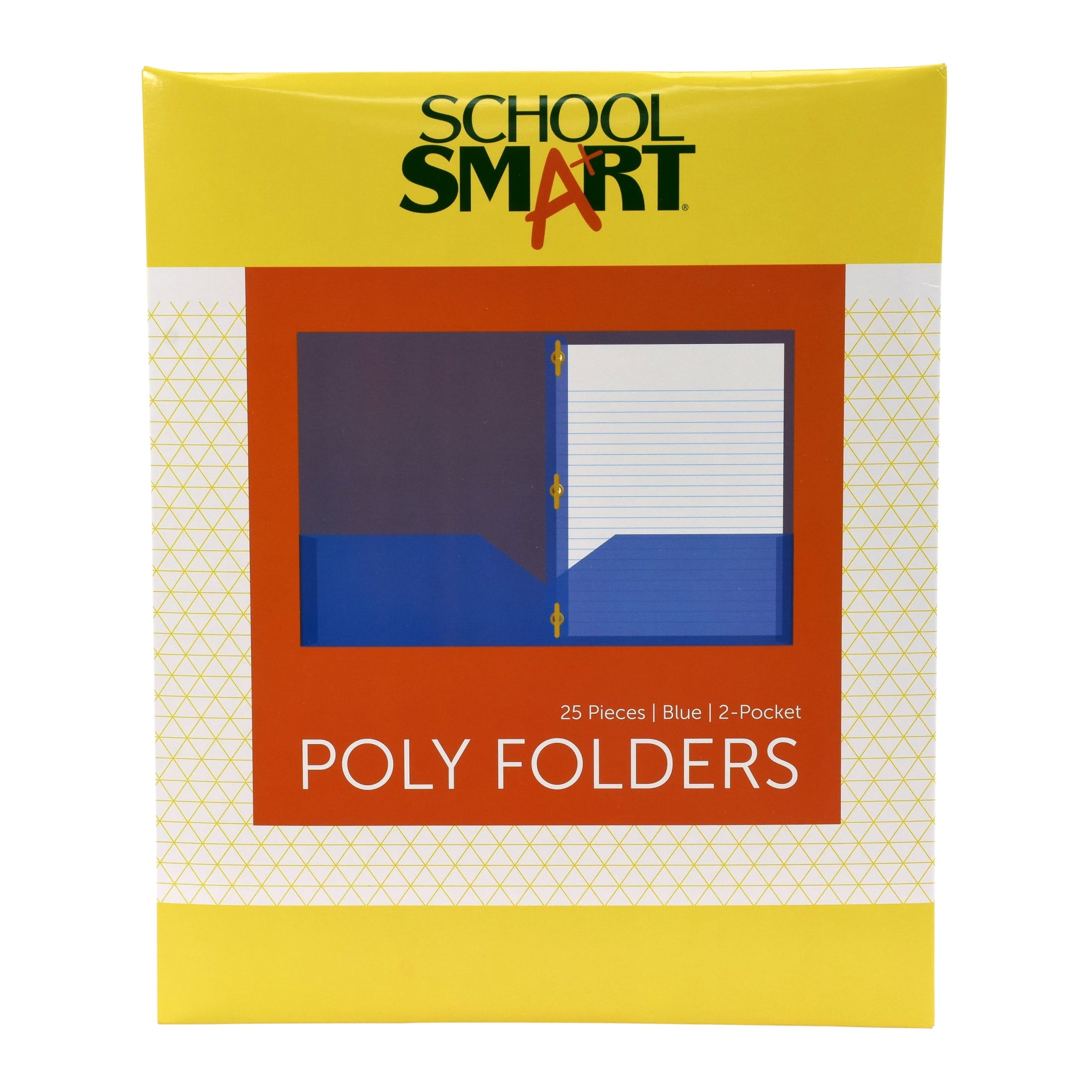 2-Pocket Poly Folders with Fasteners, Green, Pack of 25
