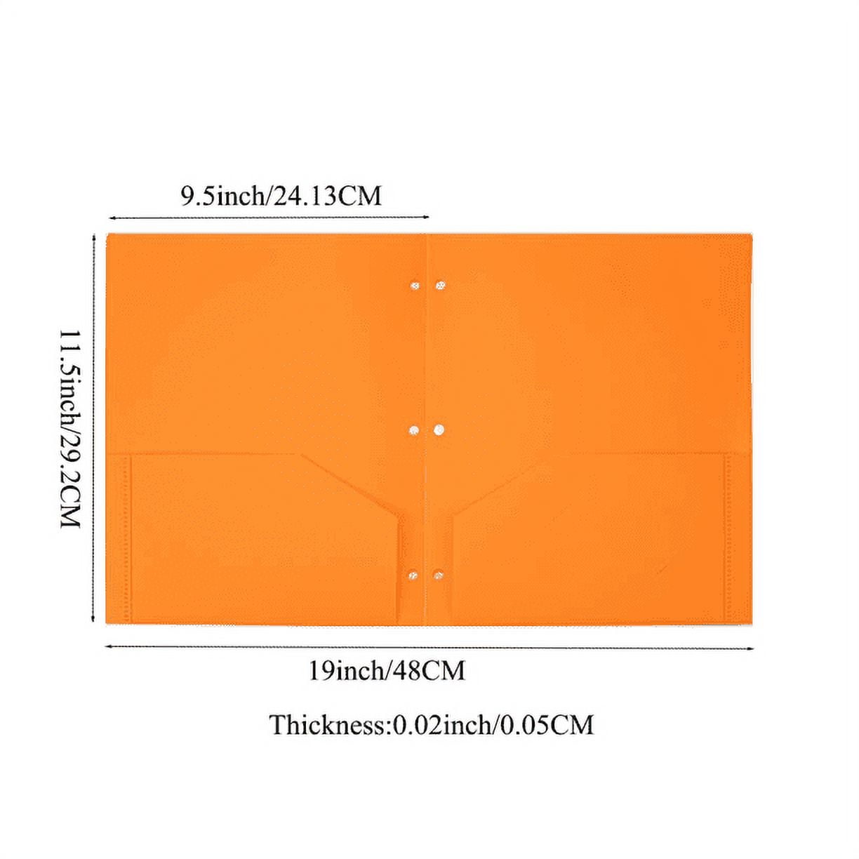 3 Hole Punch Pocket Folders,with Heavy Duty Plastic 2 Pockets Folders,Assorted Primary Colors - 6/Pack.