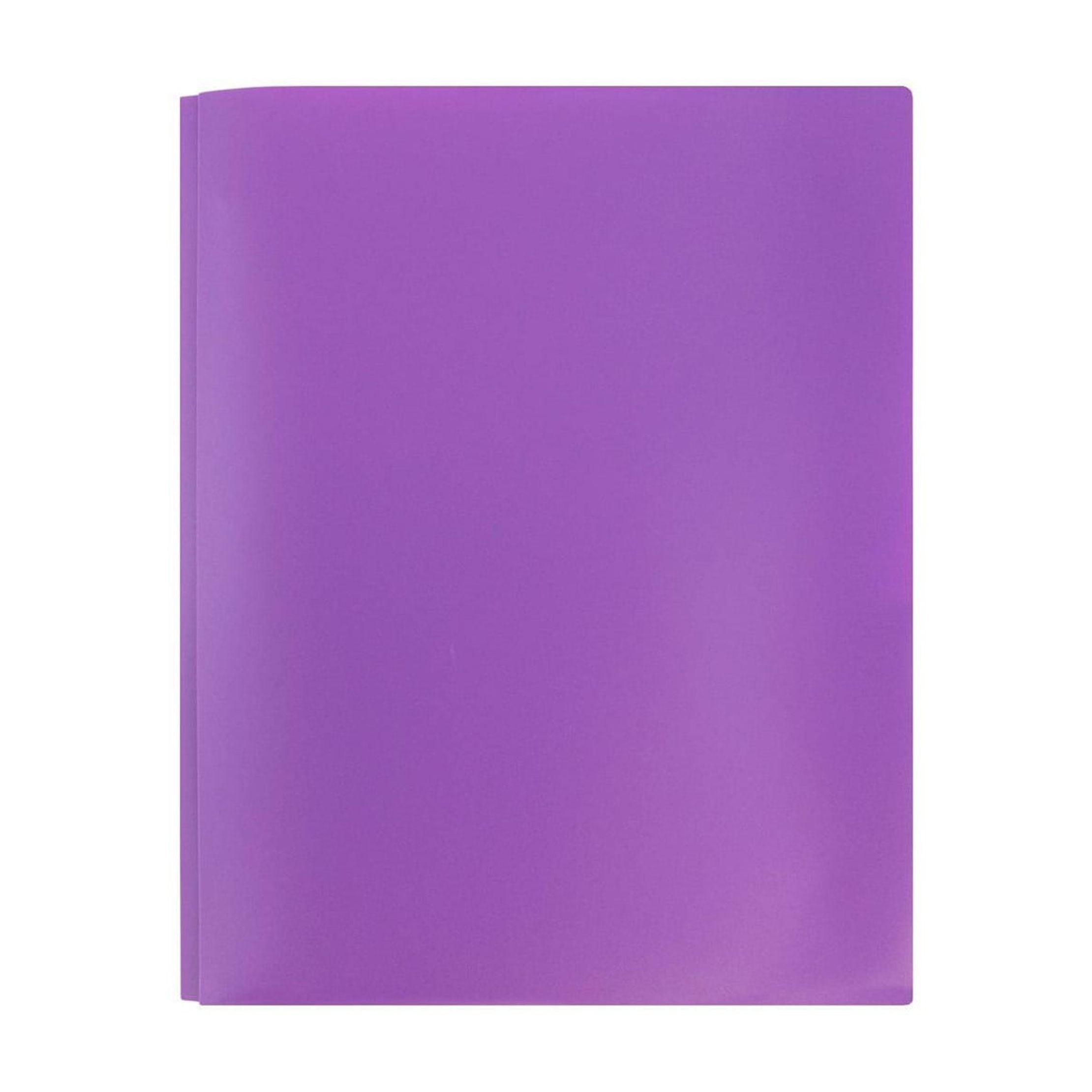 6pk POP 2 Pocket School Presentation Plastic Folders with Prong Fasteners Purple: Stationery, 100 Sheet Capacity