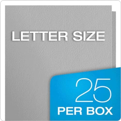 25 Count Gray Two Pocket Folders Durable Letter Size School Office Organization