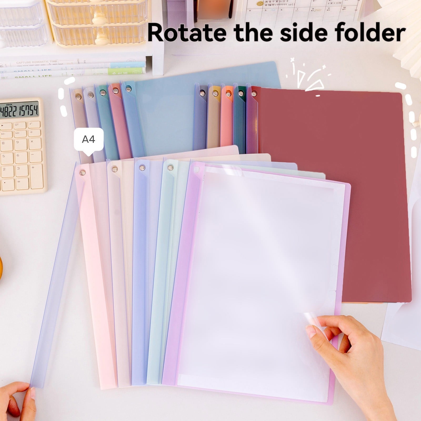 5 Folders - Pocket Folders - Plastic File Folders - 5Pcs Clear Front Report Plastic Presentation Folders Resume Portfolio Folder Paper Swivel Sliding Bar File Folder