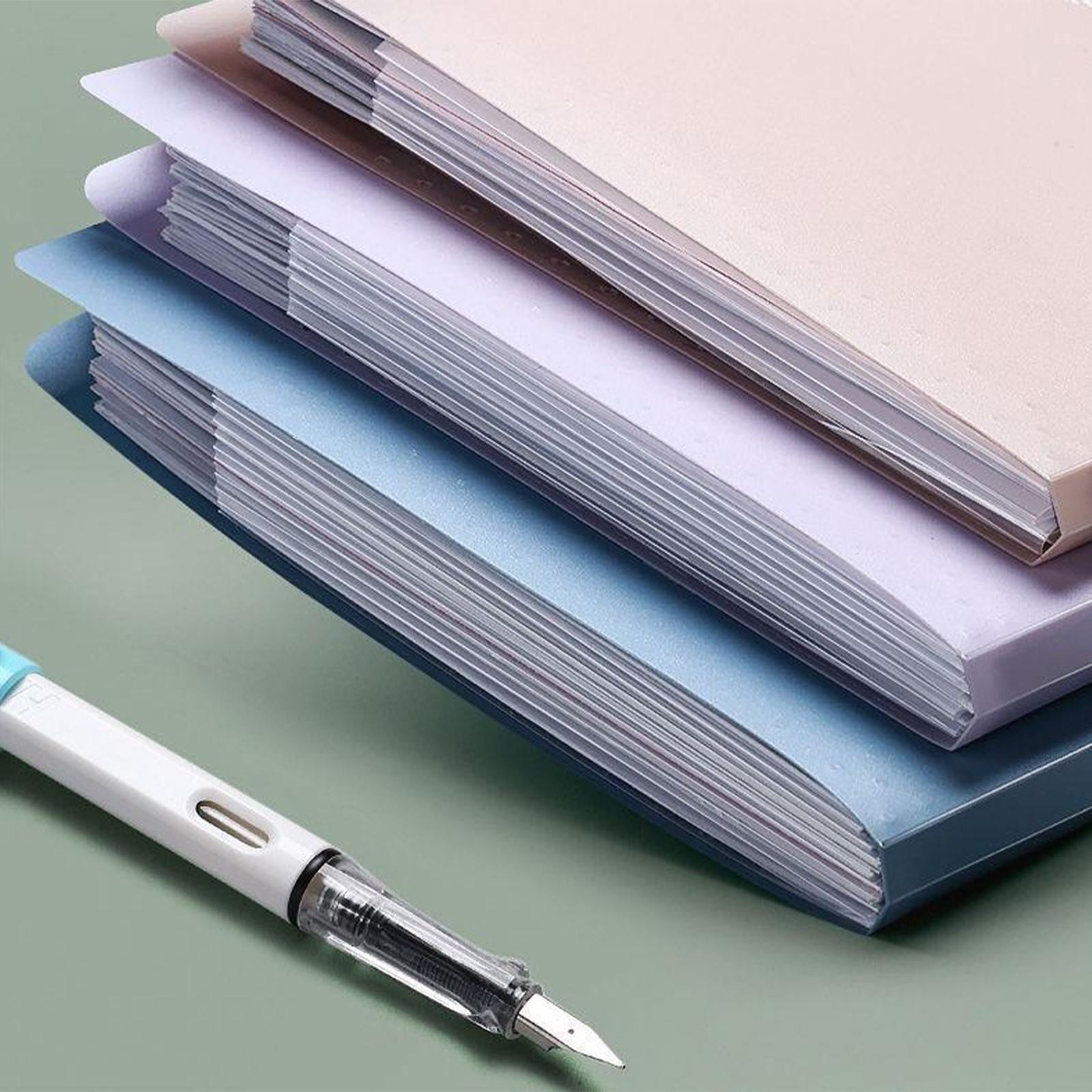 Kilougeis Clearance 3 Prong Poly Folder with Pockets Pocket Folder Classroom Must Haves Folder multi-layer accordion bag test paper storage A