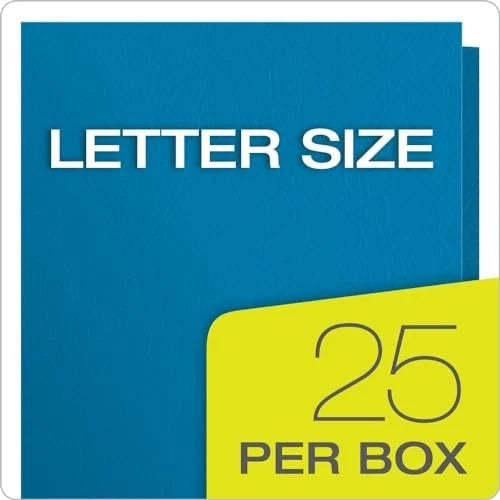 25 Count Light Blue Twin Pocket Folders Durable Letter Size School Office Use