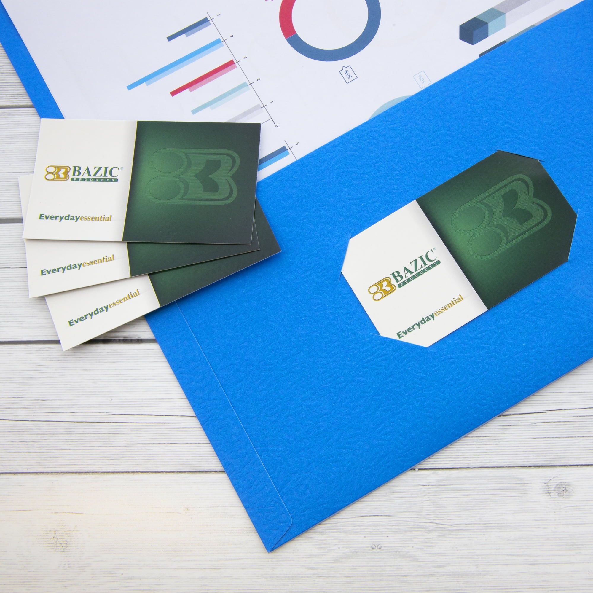 BAZIC 8 Pockets Folder Portfolios Letter Size Wire Binding Folders, 3-Pack