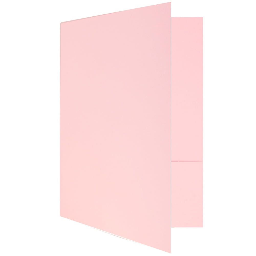 JAM Paper Matte Two Pocket Folders, Baby Pink, 6 per Pack