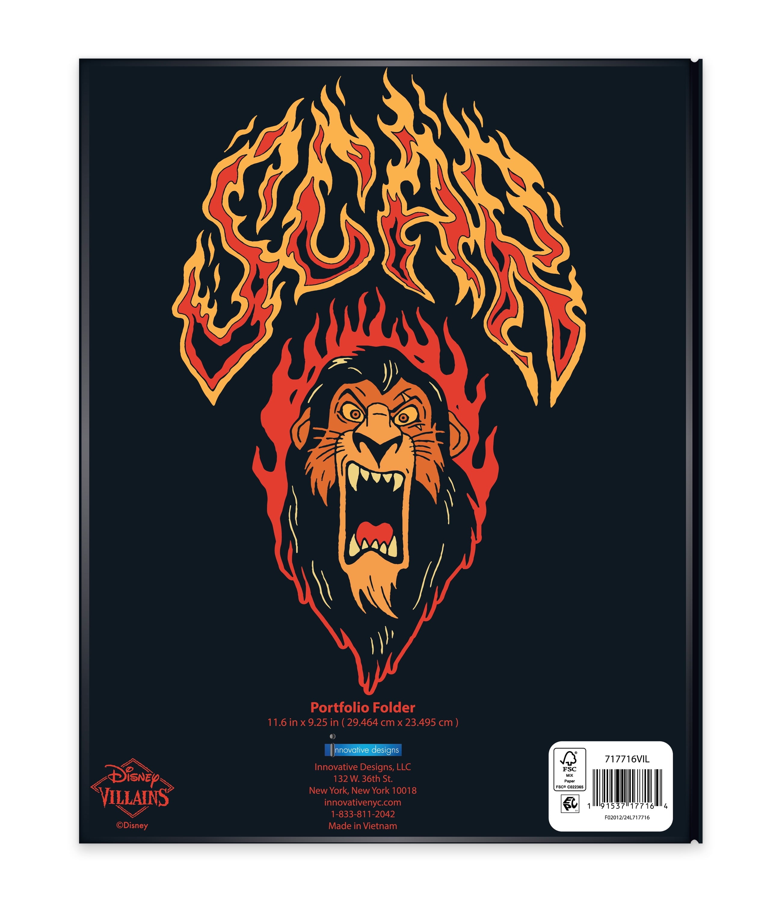 Disney Villains 2-Pocket Paper Folder with 3 Prongs, 9.25" x 11.6", for Students