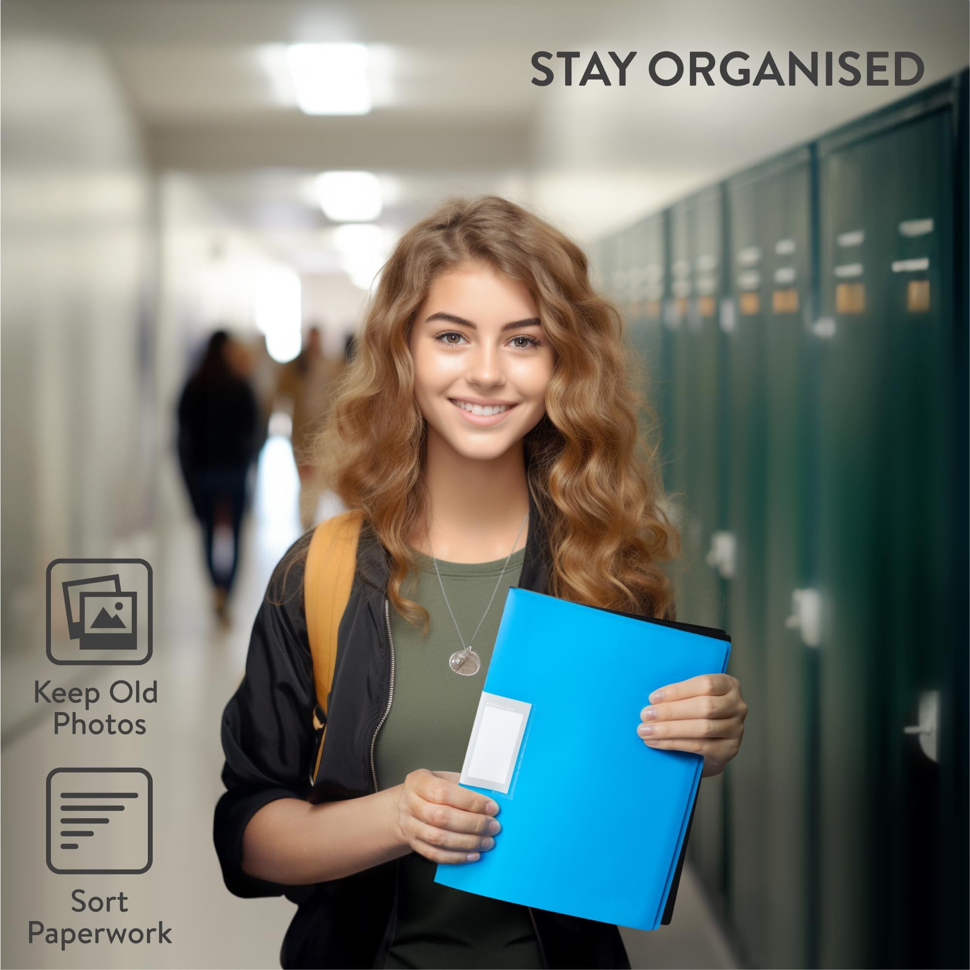 H&S A4 Display Folders - Set of 6 - Presentation Folder with 30 Plastic Sleeves - Document Display Book with Pockets - Assorted Colors - Black, Blue, Purple, Yellow, Orange, Pink