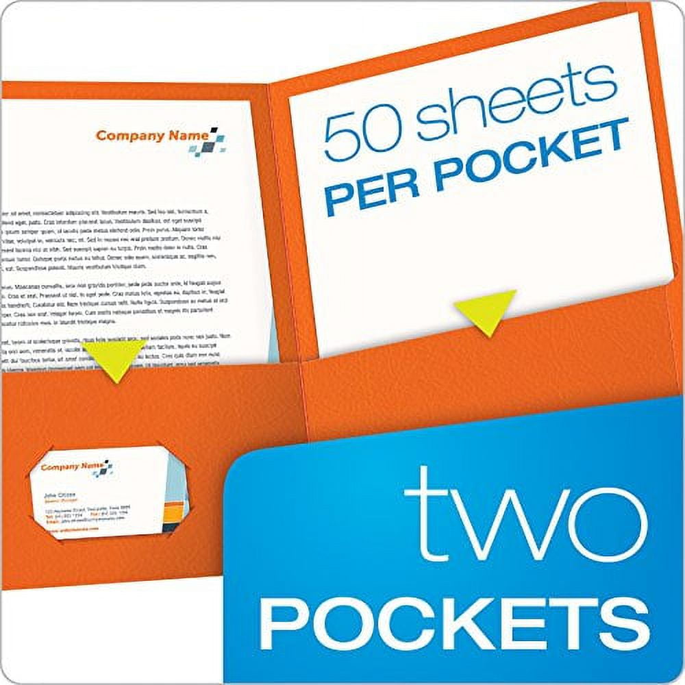 oxford twin pocket folders letter size orange 25 per box (57510)