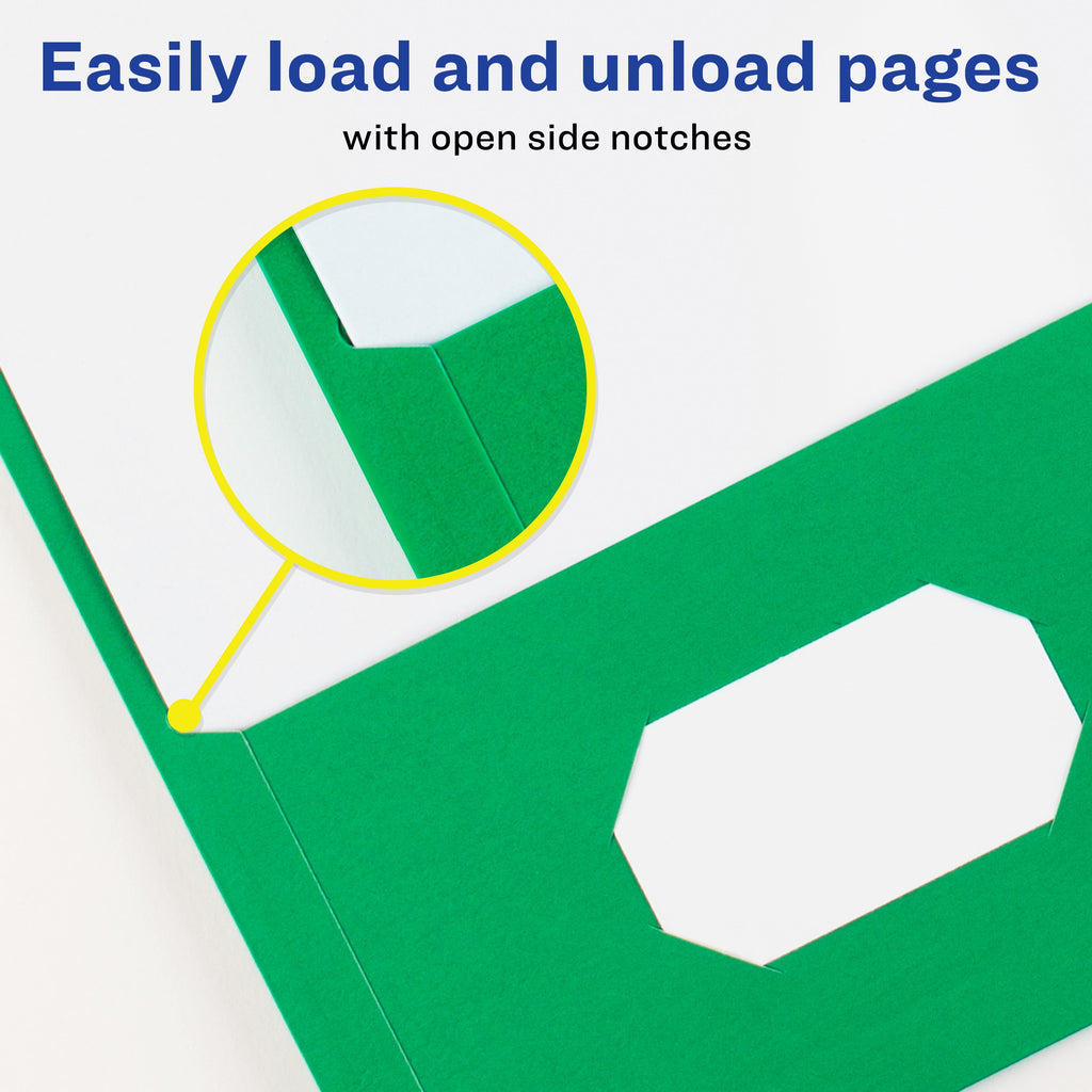 Two Pocket Folders, Holds up to 40 Sheets, 25 Assorted Folders