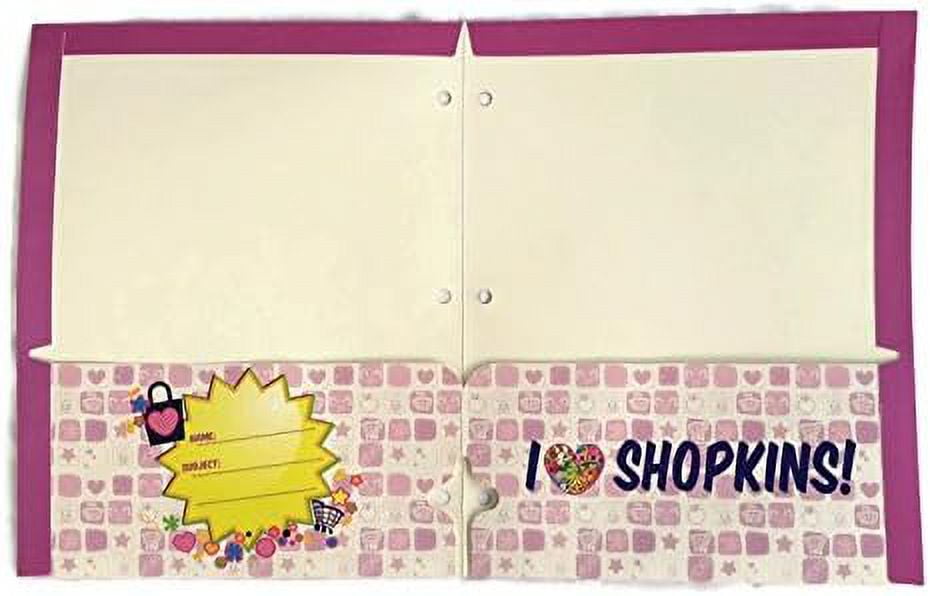 Shopkins Bundle of 4 School Portfolio Folders (2-Pocket) 1 of each or randomly selected