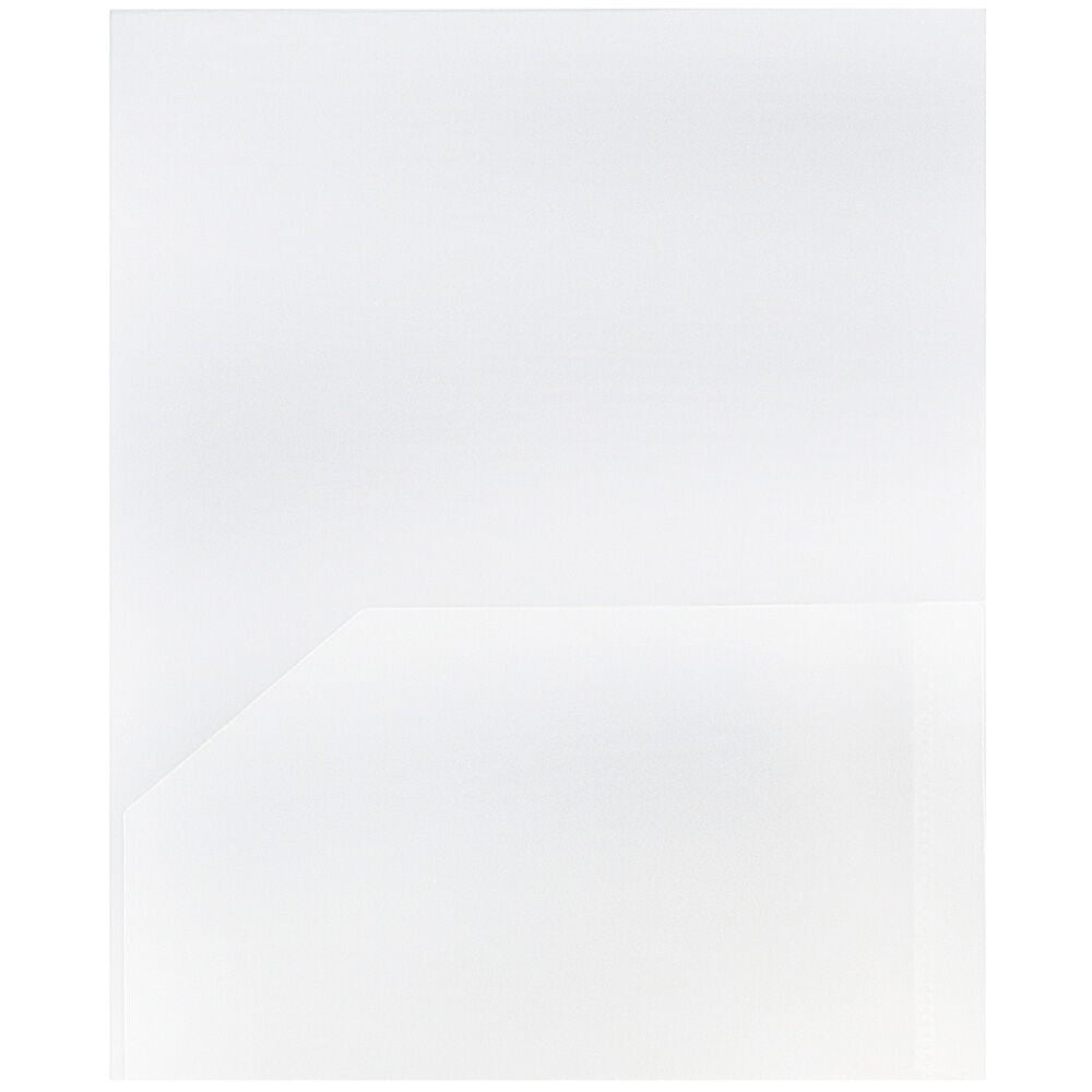 JAM Paper Plastic 2 Pocket POP Folders, School Folders, Clear, Bulk 144/Box