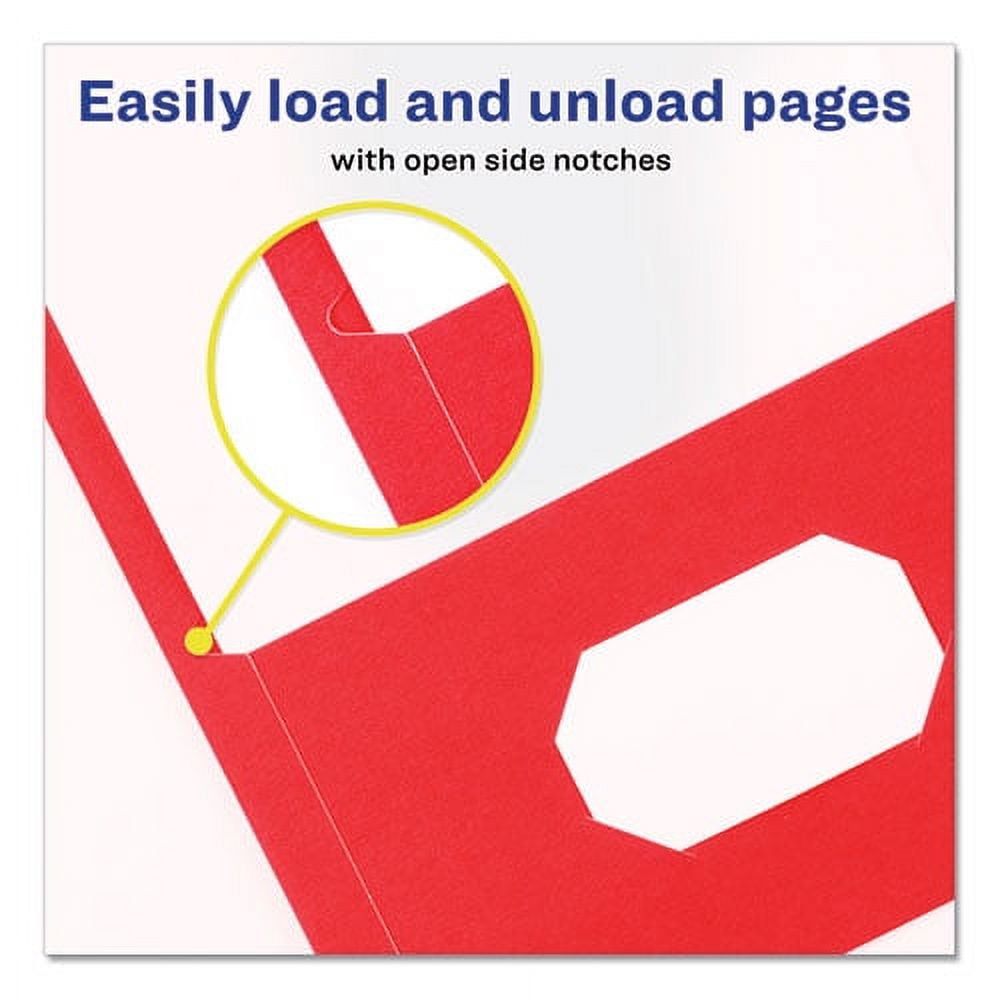 Two-Pocket Folder, 40-Sheet Capacity, 11 X 8.5, Red, 25/box | Bundle of 5