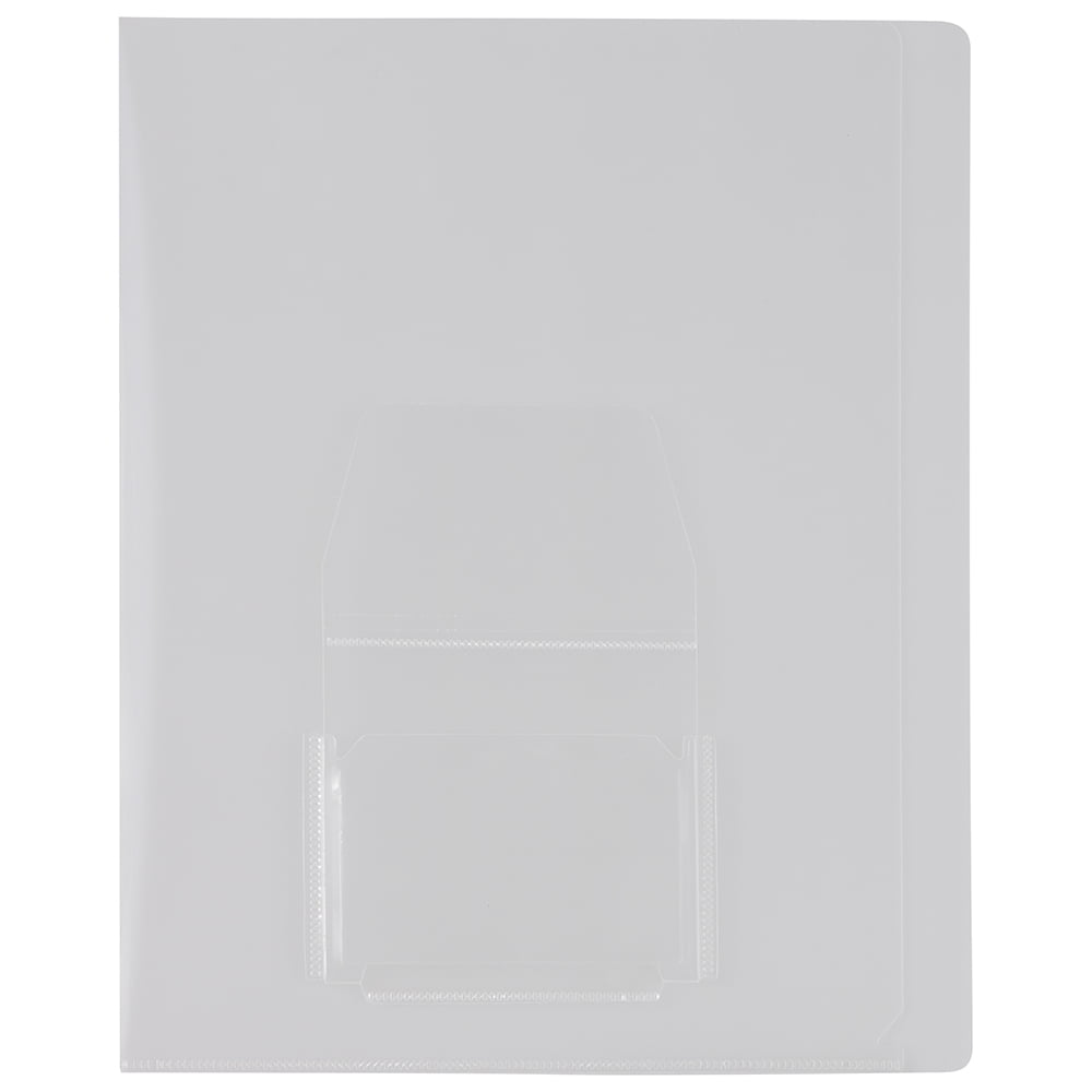 JAM Paper Plastic Sleeves with Mini Pocket, Clear, 9 x 11.5, 10/Pack