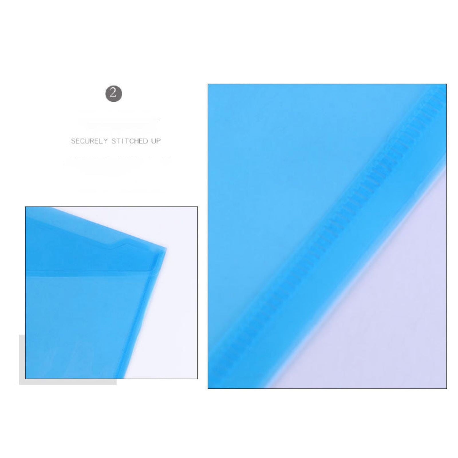 LKXGBMY Plastic Stud Closing Document Wallets Files Folders, Plastic Envelopes Folders with Closure A5 Letter Size Waterproof Reusable for Office Home Documents Organization, Blue