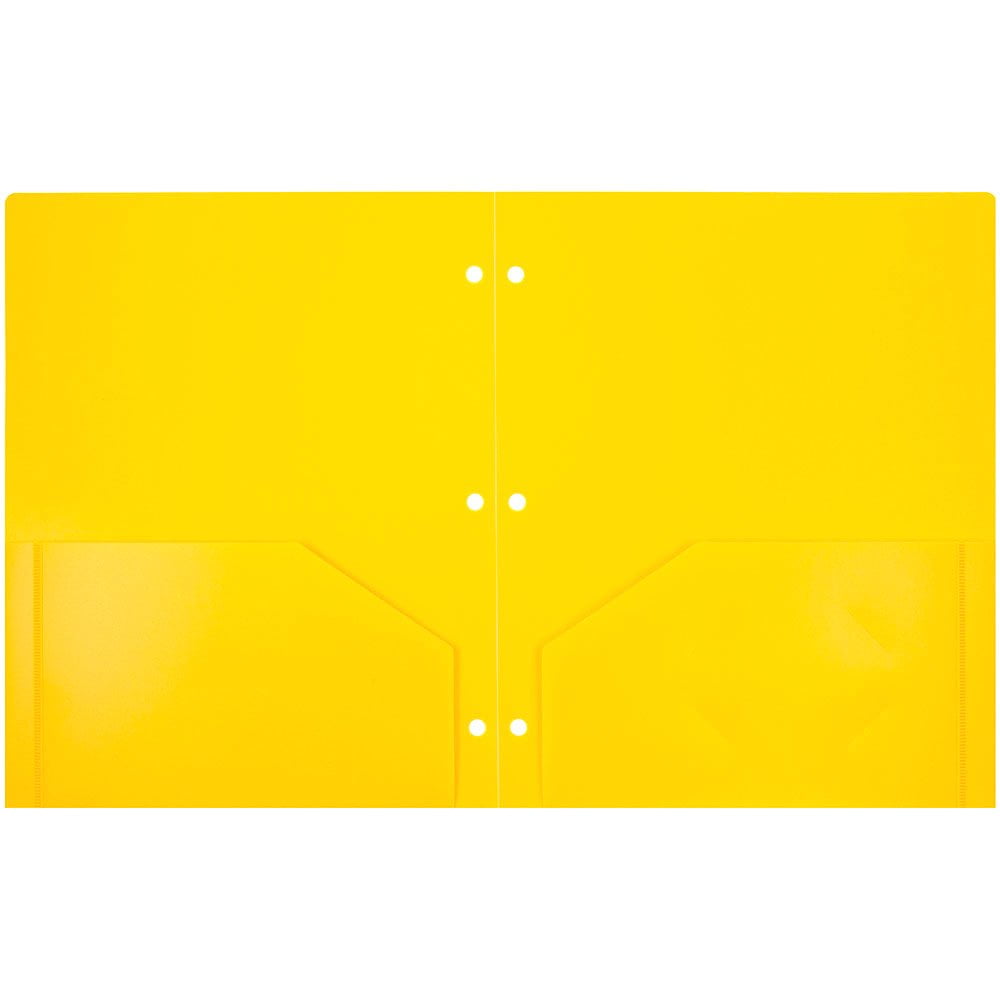 JAM Paper Plastic Heavy Duty 3 Hole Punch Pocket Folders, Assorted Fashion Colors, 12 Pack