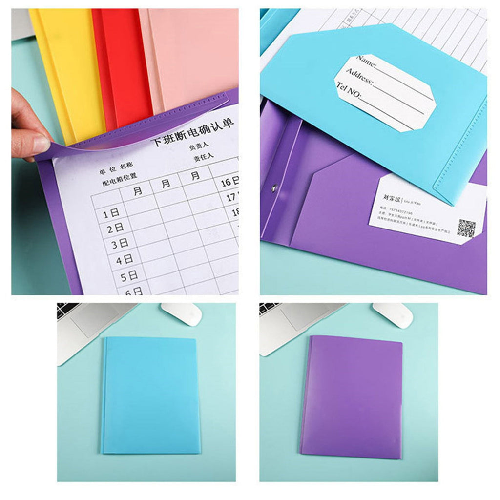 Plastic Folder with Prongs for Homework - Two Pocket Letter Size Organizer, Back to School Essential for Students Pink(B,9.57x11.73")