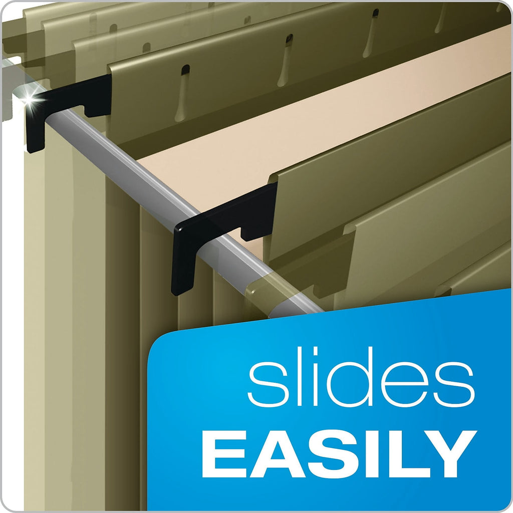 Pendaflex 09217 1/5-Cut Tabs SureHook Letter Size Hanging Pocket File - Standard Green (4/Pack)