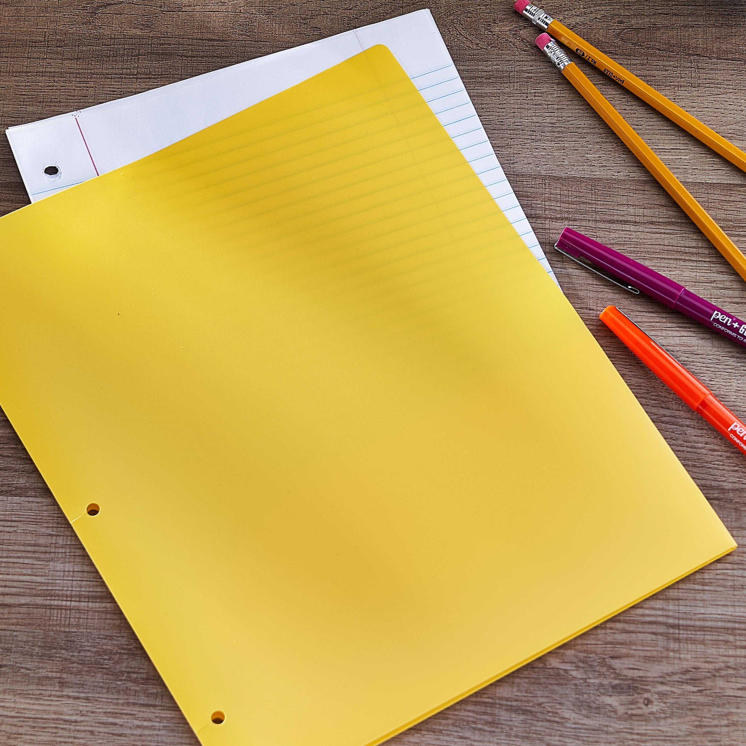 Pen+Gear 2-Pocket Poly Folders, 9.4" x 11.4", Yellow, 50 Pack