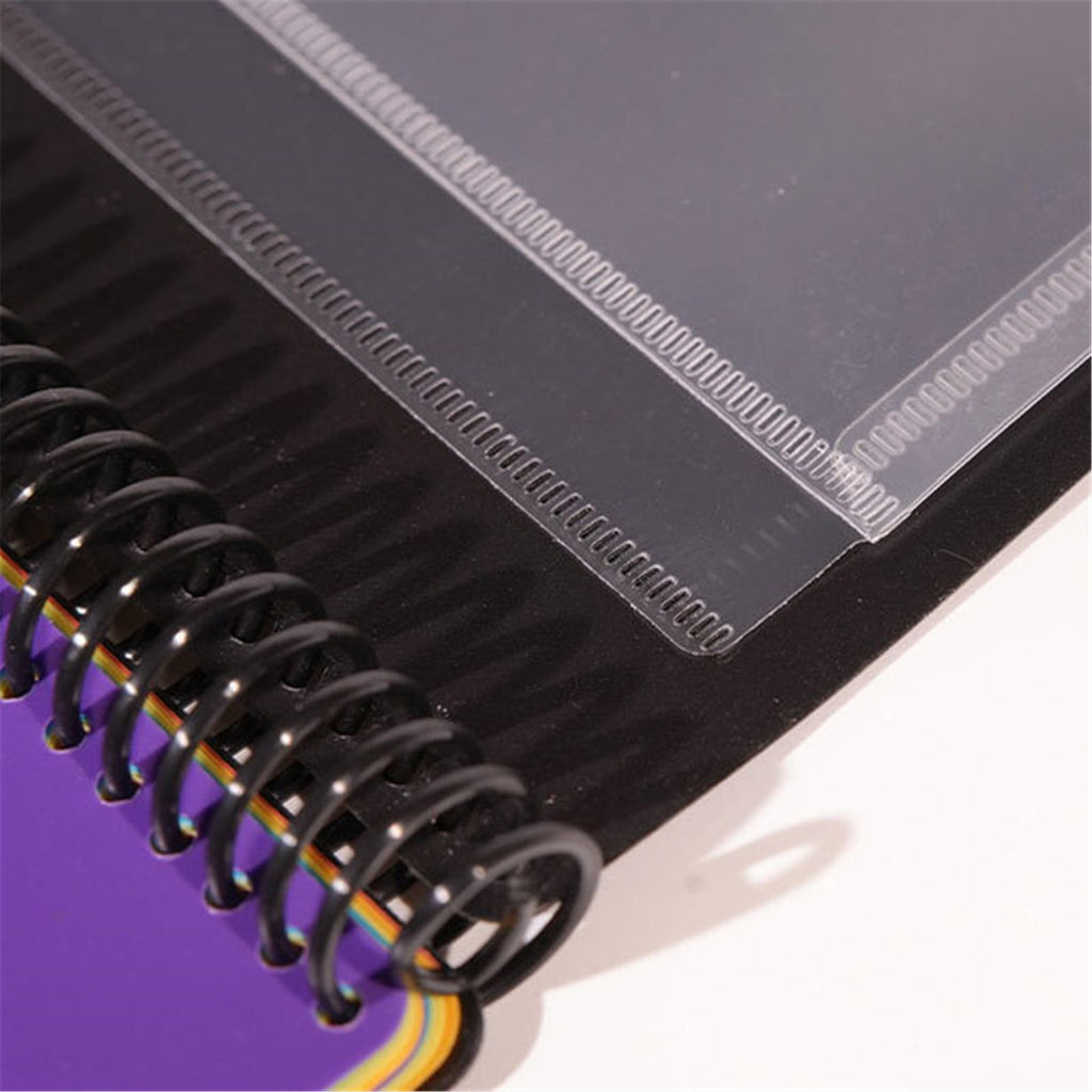 Kilougeis Clearance 3 Prong Poly Folder with Pockets Pocket Folder Classroom&nbsp;Must&nbsp;Haves Spiral Binder Black 6 Pages