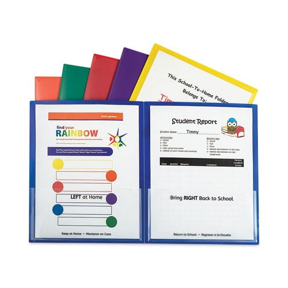 Classroom Connector Folders, 11 X 8.5, Clear/assorted, 6/pack | Bundle of 5 Packs