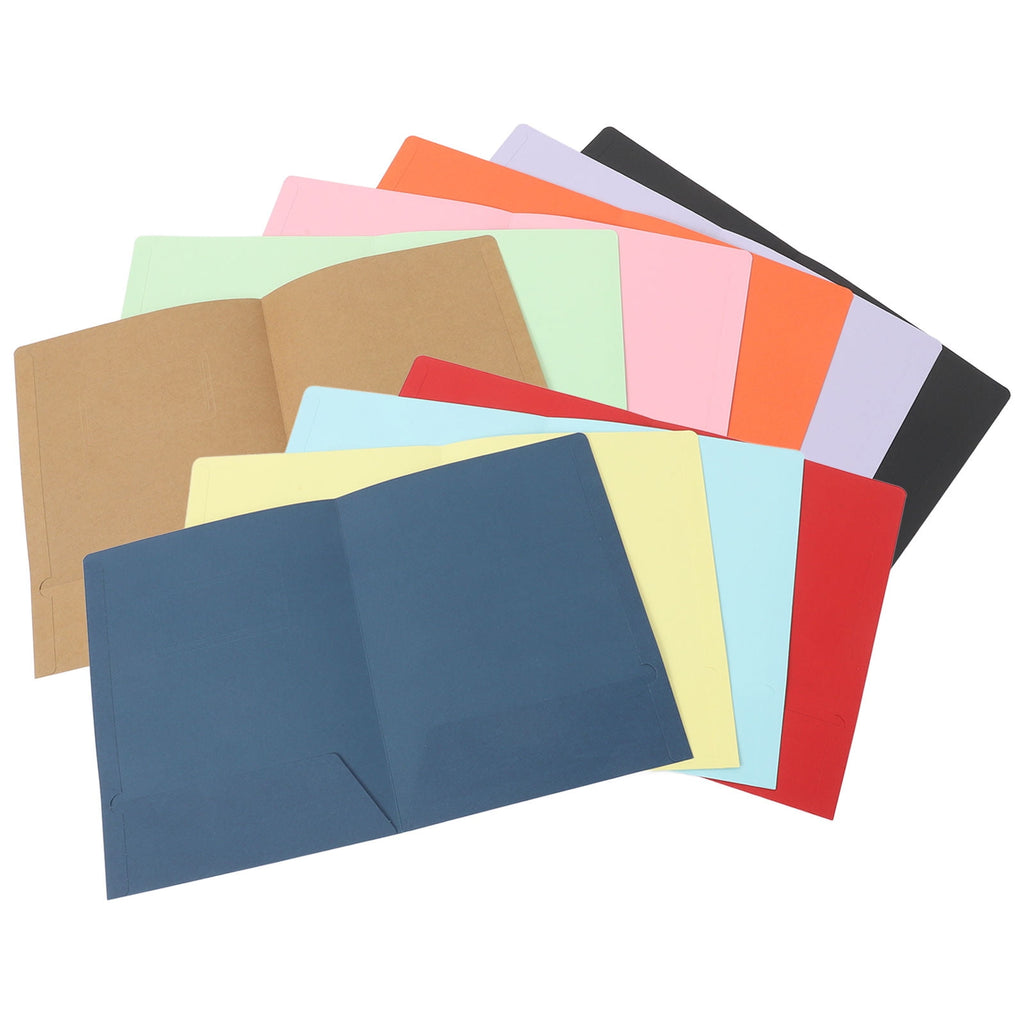 WHAMVOX 10Pcs Folders with Pockets A4 2 Pocket Folders Pocket Folders for Documents Paper Folders for Filing Cabinet School Office Resume Portfolio