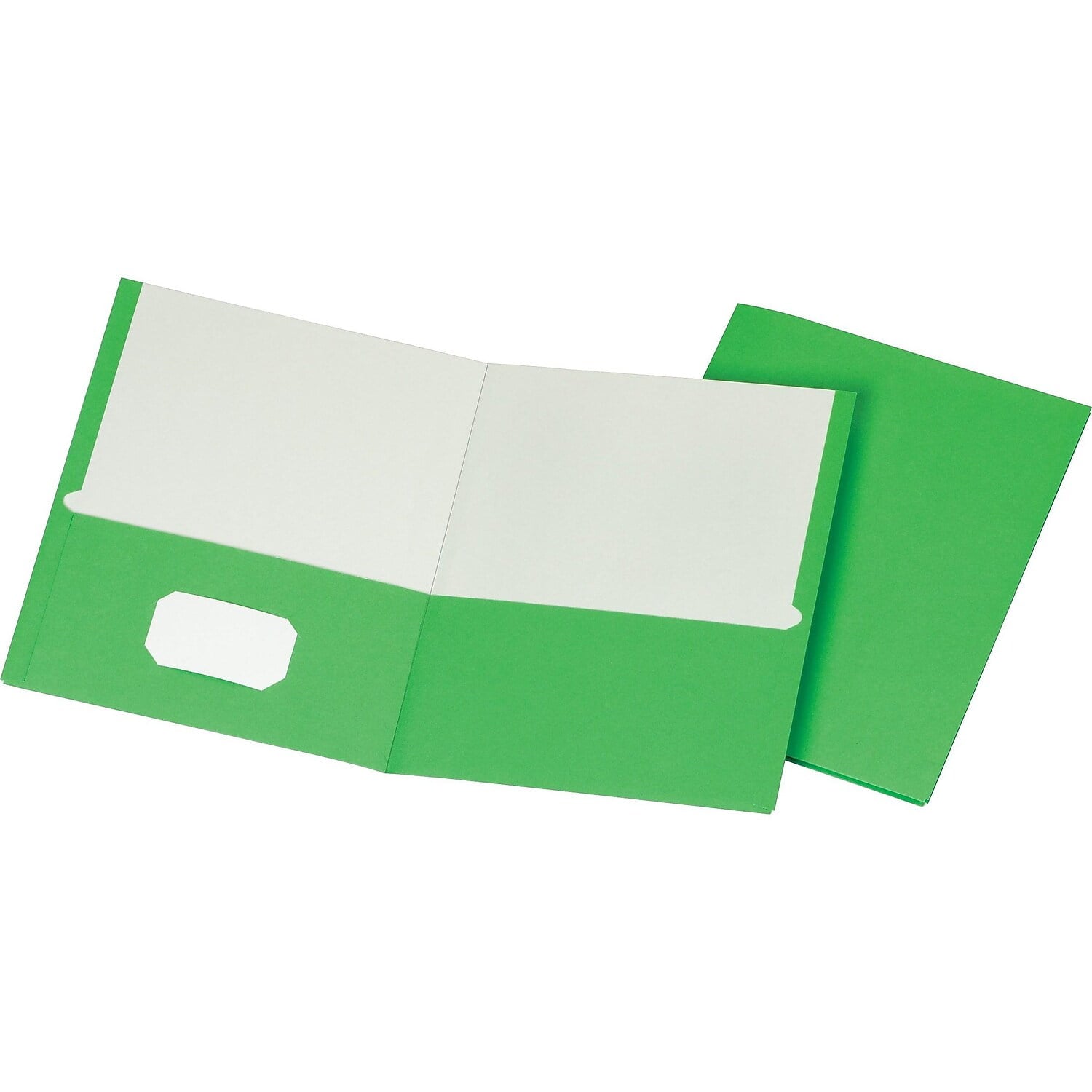 Staples Smooth 2-Pocket Paper Folder Green 25/Box (50753/27533-CC) ST27533
