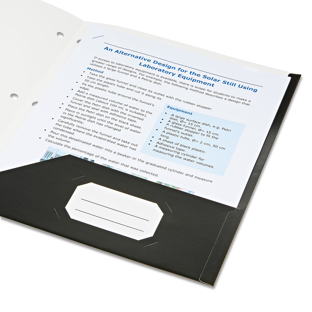 Pen+Gear Letter Size 2-Pocket Paper Folders, Black, 9.4" x 11.4", 10 Count