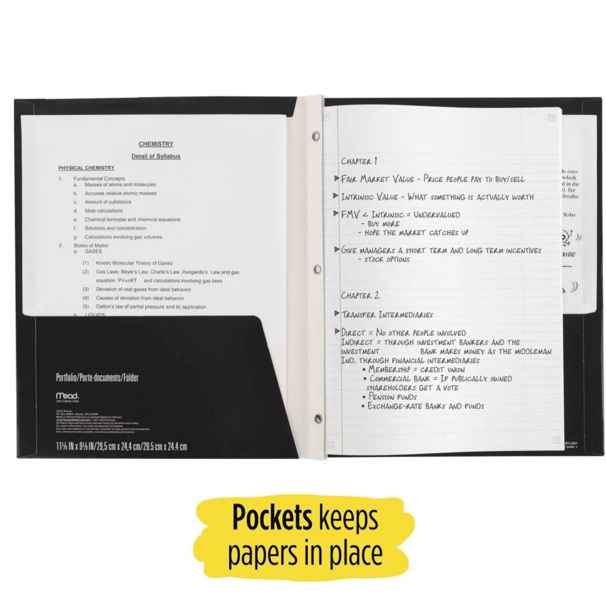 Five Star Pocket & Prong Paper Folder [Geometric Pattern]: 9 in. x 11 in. (Green)