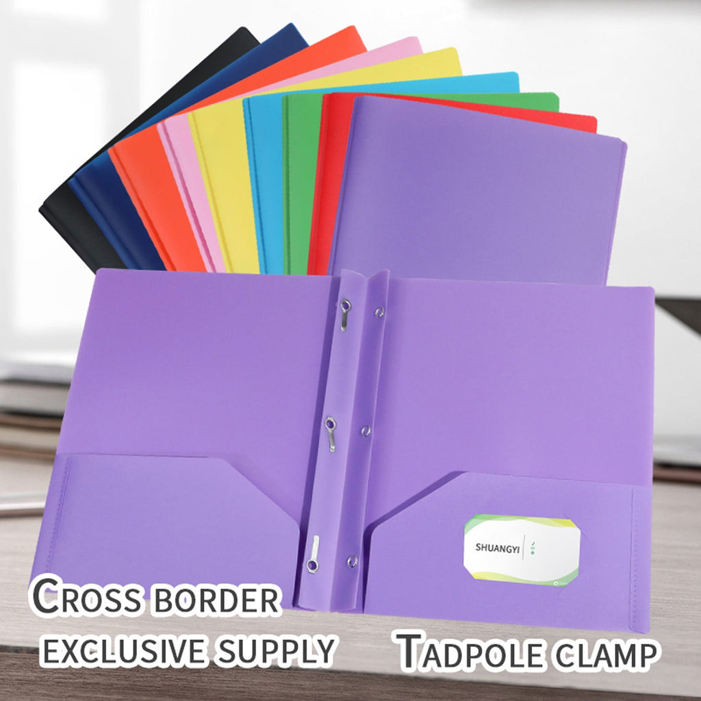 ZXNWN Plastic Pocket Folders with Brad Folder, 2 Pocket Plastic Folders, Heavy Duty Plastic Pockets Folders with Brads, olored Plastic Folders with Clasp for School Office,Green