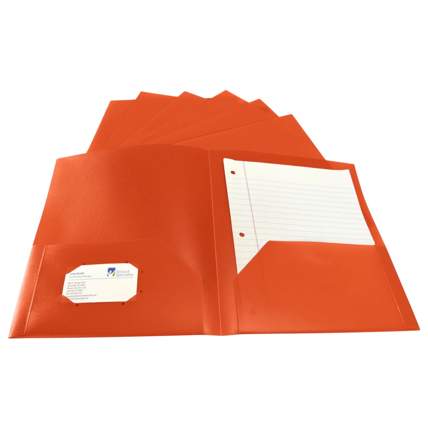 2-Pocket Poly Folders, Orange, Pack of 25