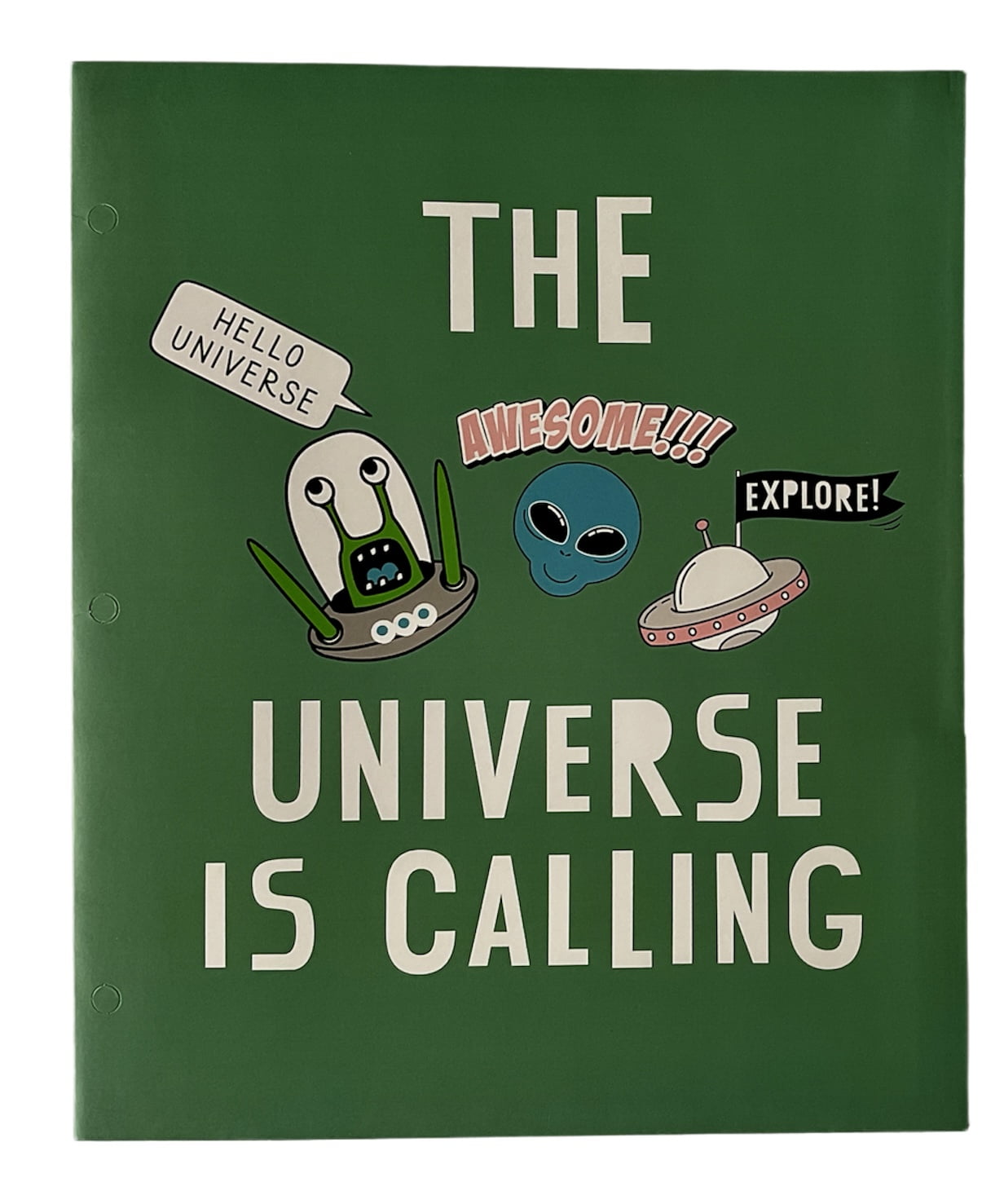 Top Flight Back to School  2 Pocket Folders | Heavy Duty | Space Theme | Set of 3 | Aliens Planets Astronauts