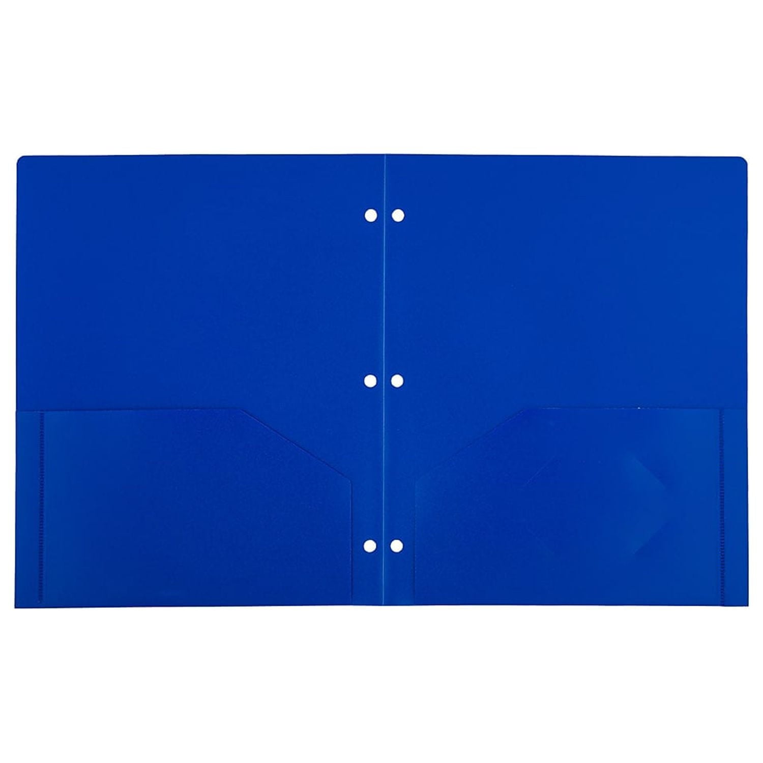 JAM Paper 2-Pocket Plastic Folders Multicolored Assorted Primary Colors 6/Pack (382EHPASTPR)