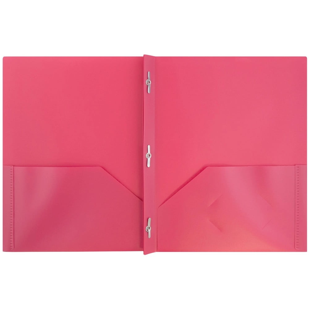 JAM Paper Two Pocket Plastic Folders with Clasps, Assorted Fashion Colors, 6 per pack